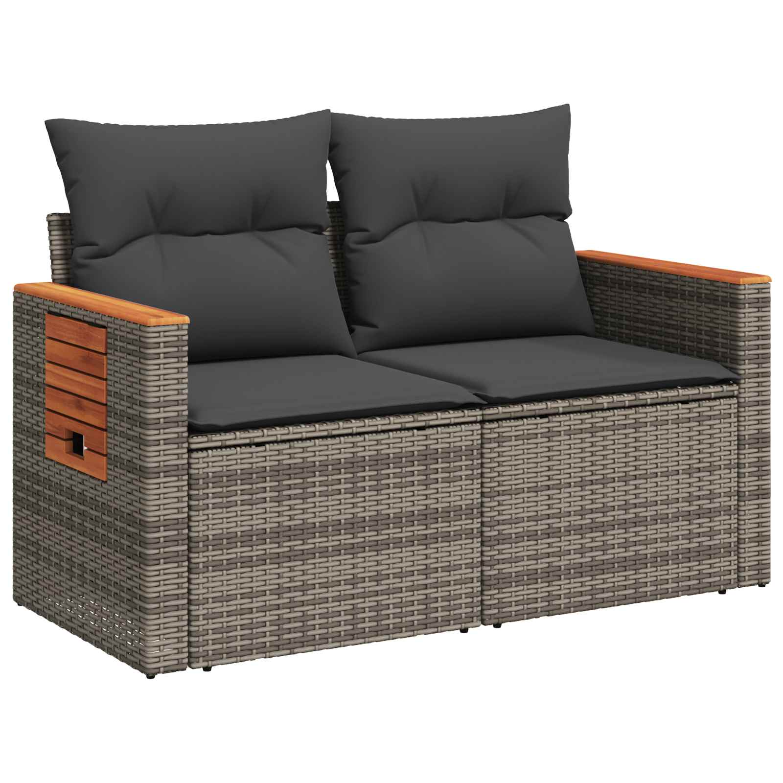 Bankstel 7 pcs Grijs en Donkergrijs Poly Rattan en Staal is nu te koop bij PeponiXL, paradijselijk wonen!