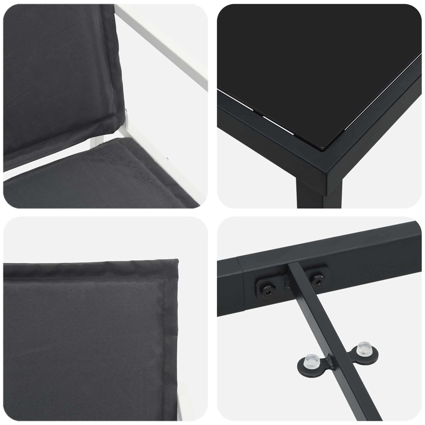 Tuin eettafelset 5 pcs Wit en antracietkleurig 80 x 80 x 73 cm is nu te koop bij PeponiXL, paradijselijk wonen!
