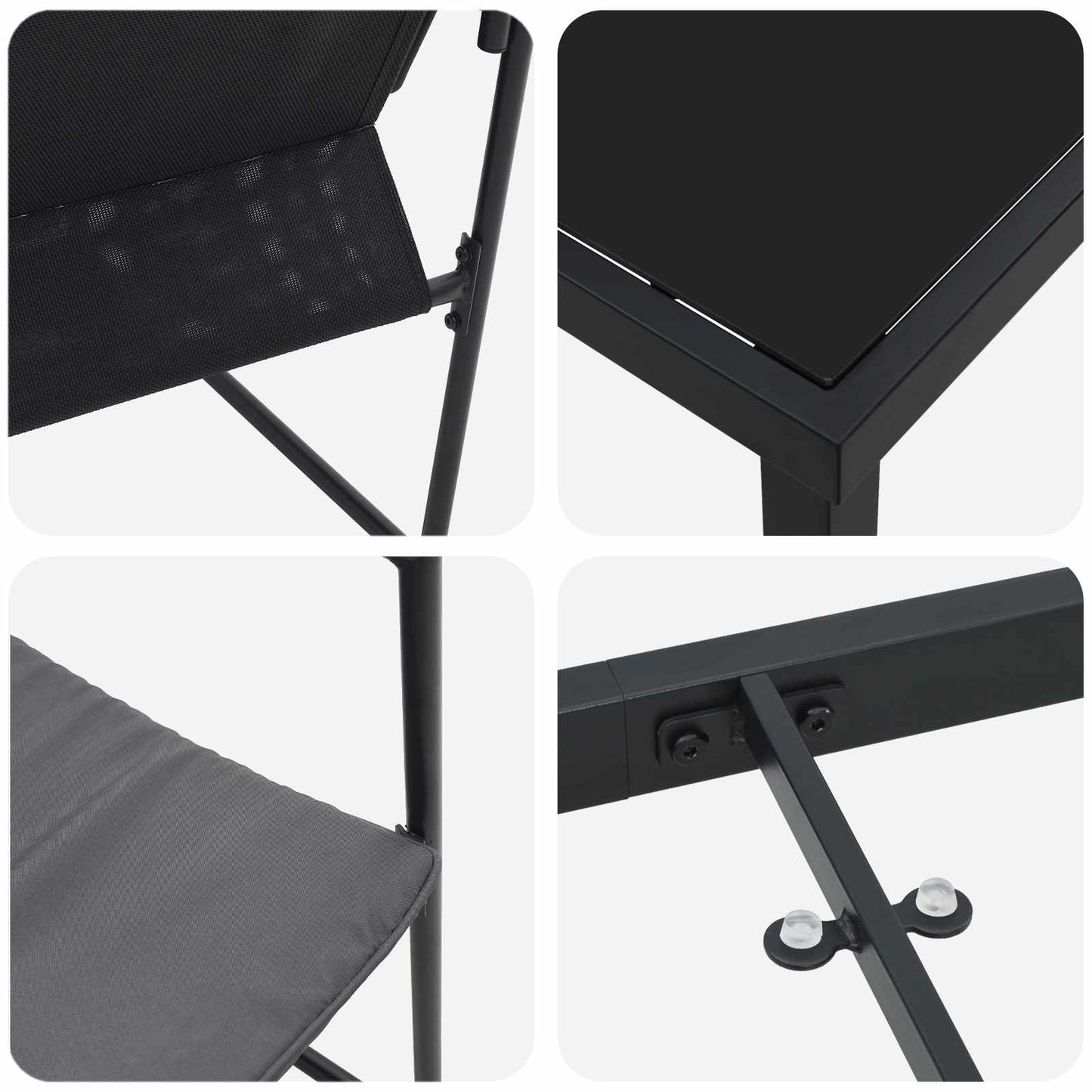 Tuin eettafelset 5 pcs Zwart en Anthraciet 80 x 80 x 73 cm is nu te koop bij PeponiXL, paradijselijk wonen!