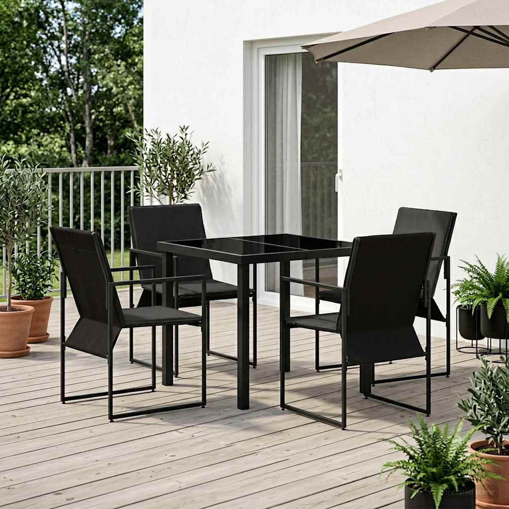 Tuin eettafelset 5 pcs Zwart en Anthraciet 80 x 80 x 73 cm is nu te koop bij PeponiXL, paradijselijk wonen!