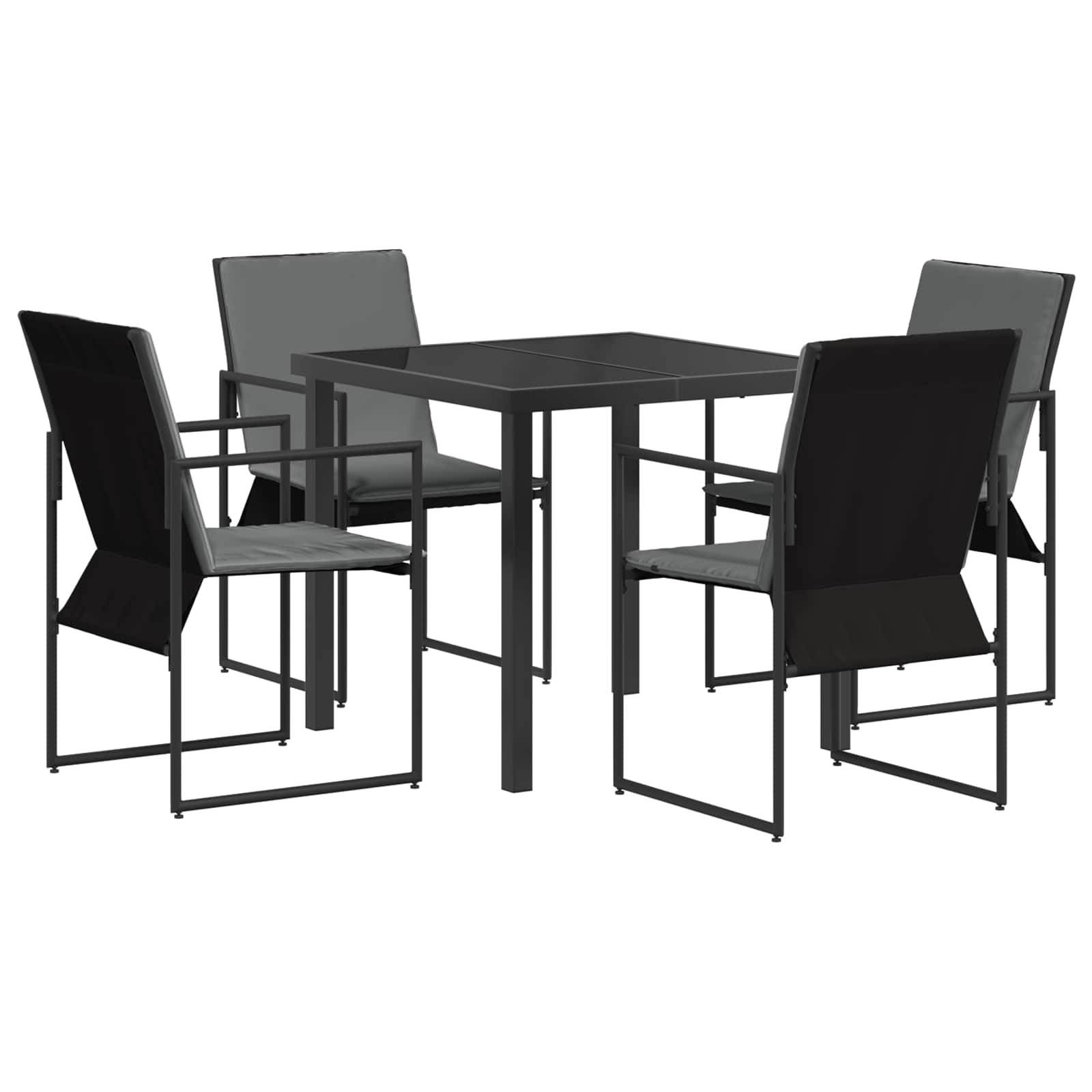Tuin eettafelset 5 pcs Zwart en Anthraciet 80 x 80 x 73 cm is nu te koop bij PeponiXL, paradijselijk wonen!