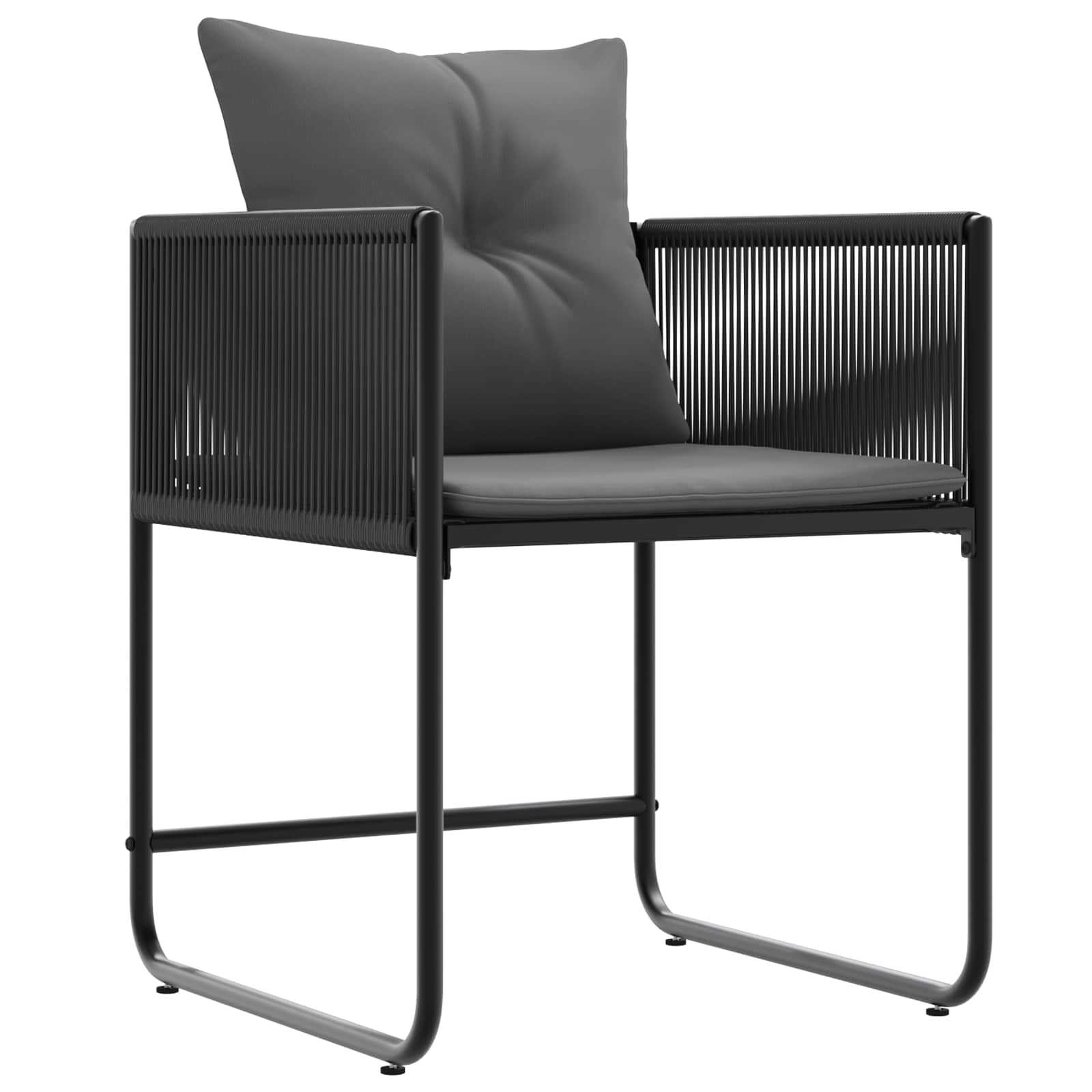 Tuin eettafelset 5 pcs Zwart en Anthraciet 80 x 80 x 73 cm is nu te koop bij PeponiXL, paradijselijk wonen!
