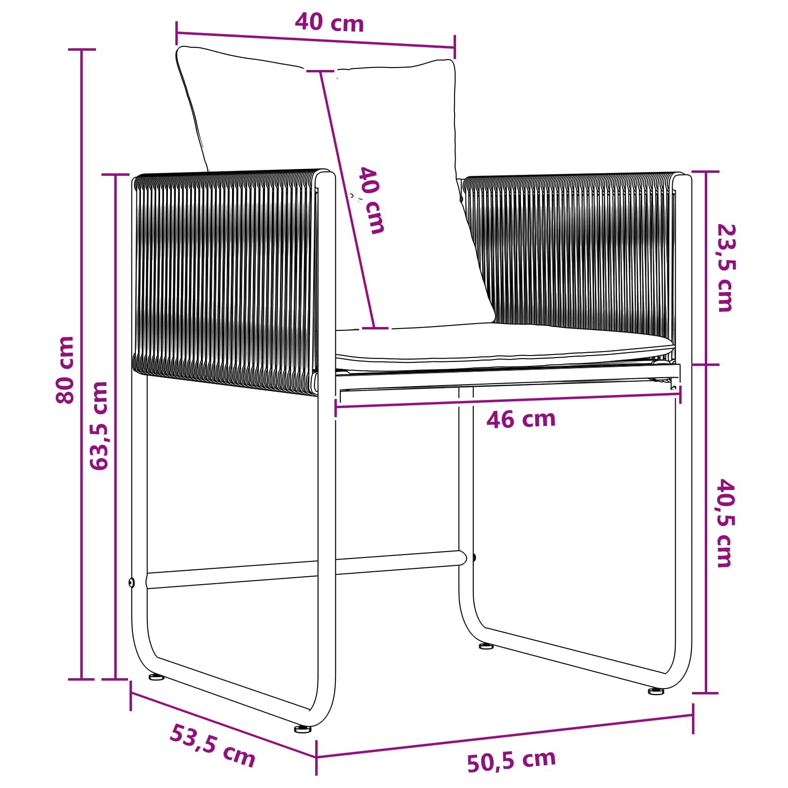 Tuin eettafelset 5 pcs Zwart en Anthraciet 80 x 80 x 73 cm is nu te koop bij PeponiXL, paradijselijk wonen!