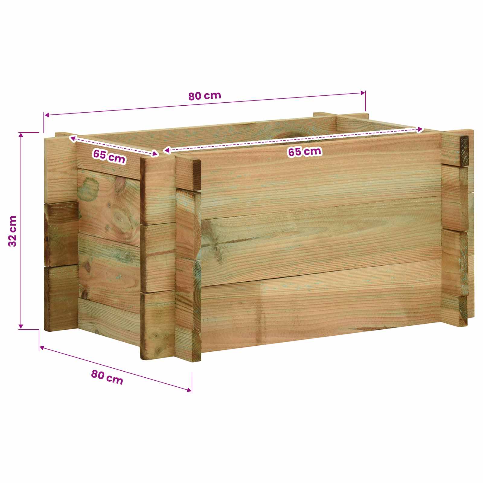 Tuin Verhoogd Groentenbed Groen 80 x 80 x 32 cm is nu te koop bij PeponiXL, paradijselijk wonen!