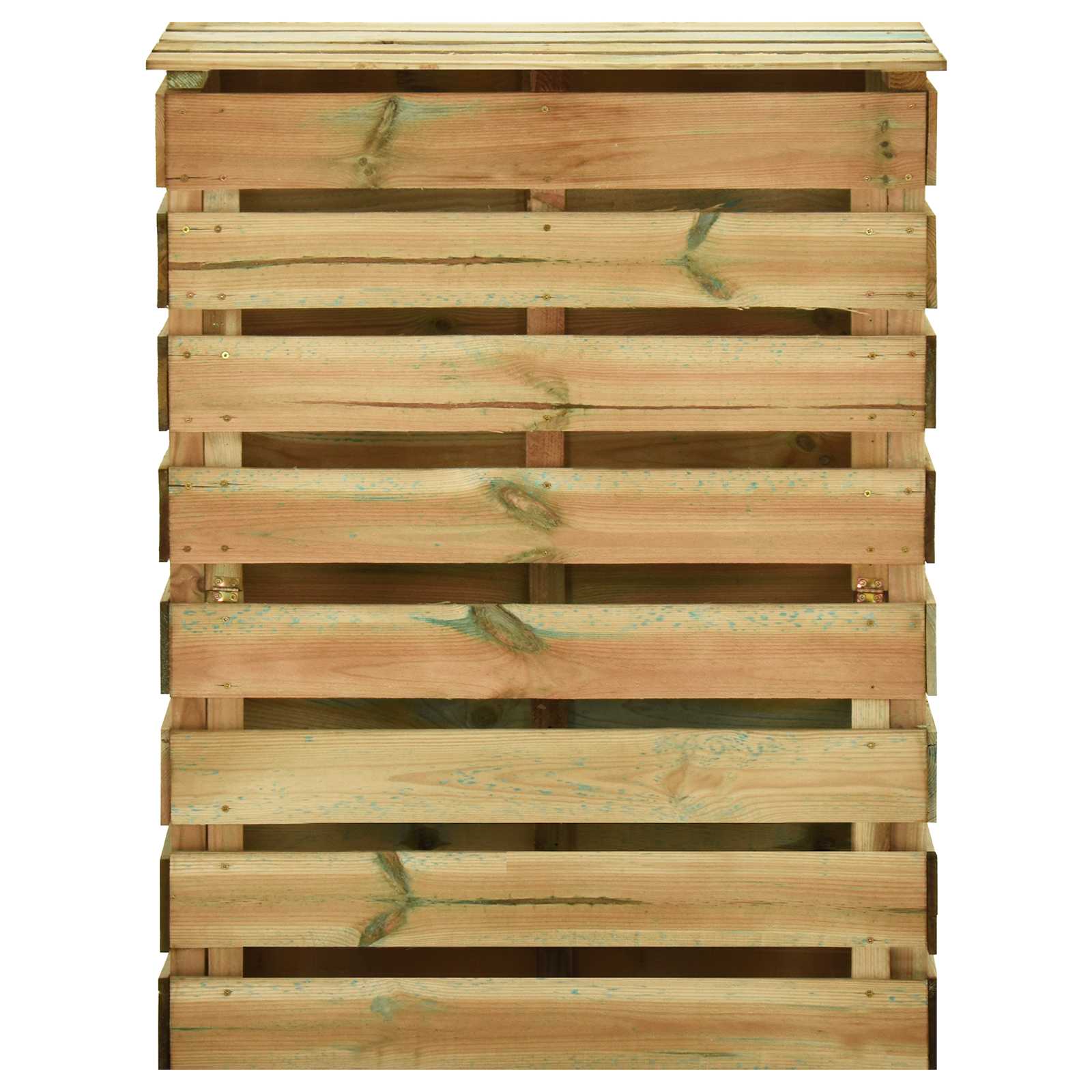 Compostbak met lattenrooster Groen 110 x 58 x 113 cm Massief grenenhout is nu te koop bij PeponiXL, paradijselijk wonen!