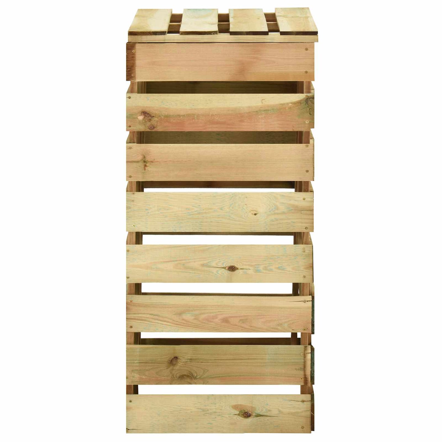 Compostbak met lattenrooster Groen 110 x 58 x 113 cm Massief grenenhout is nu te koop bij PeponiXL, paradijselijk wonen!