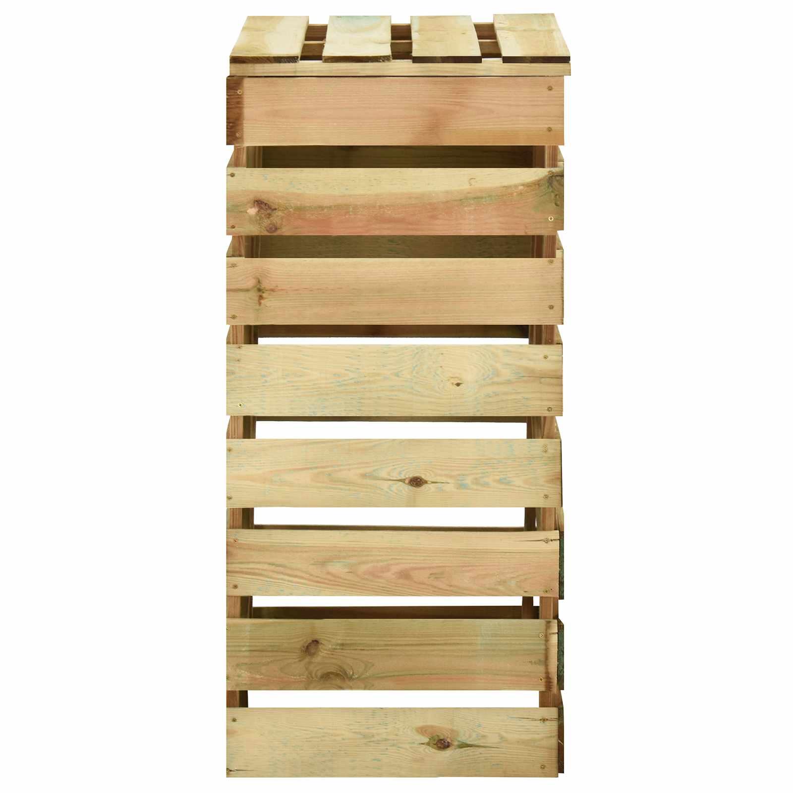 Compostbak met lattenrooster Groen 110 x 58 x 113 cm Massief grenenhout is nu te koop bij PeponiXL, paradijselijk wonen!