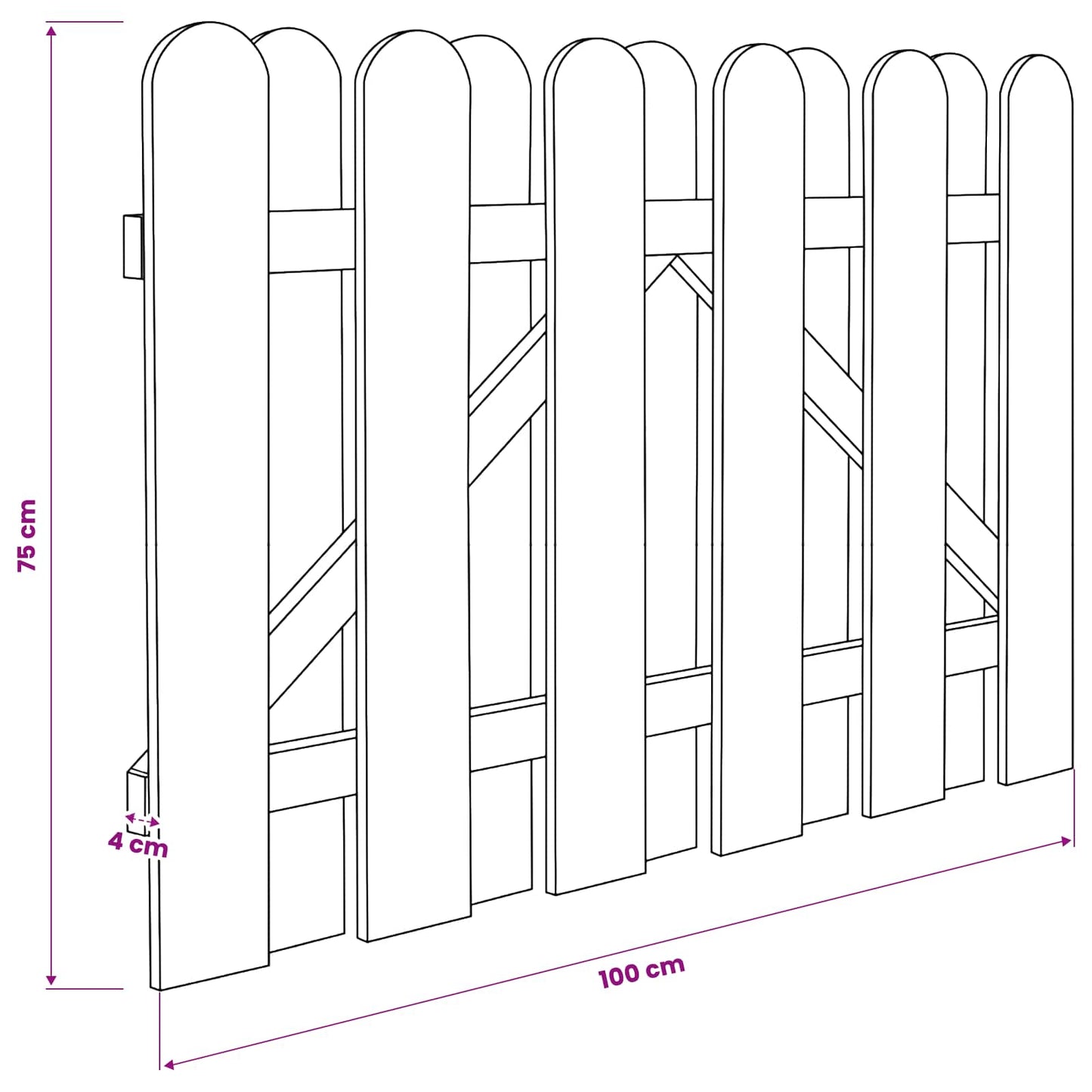 Tuinpoort 100 x 75 cm Massief grenenhout Groen is nu te koop bij PeponiXL, paradijselijk wonen!