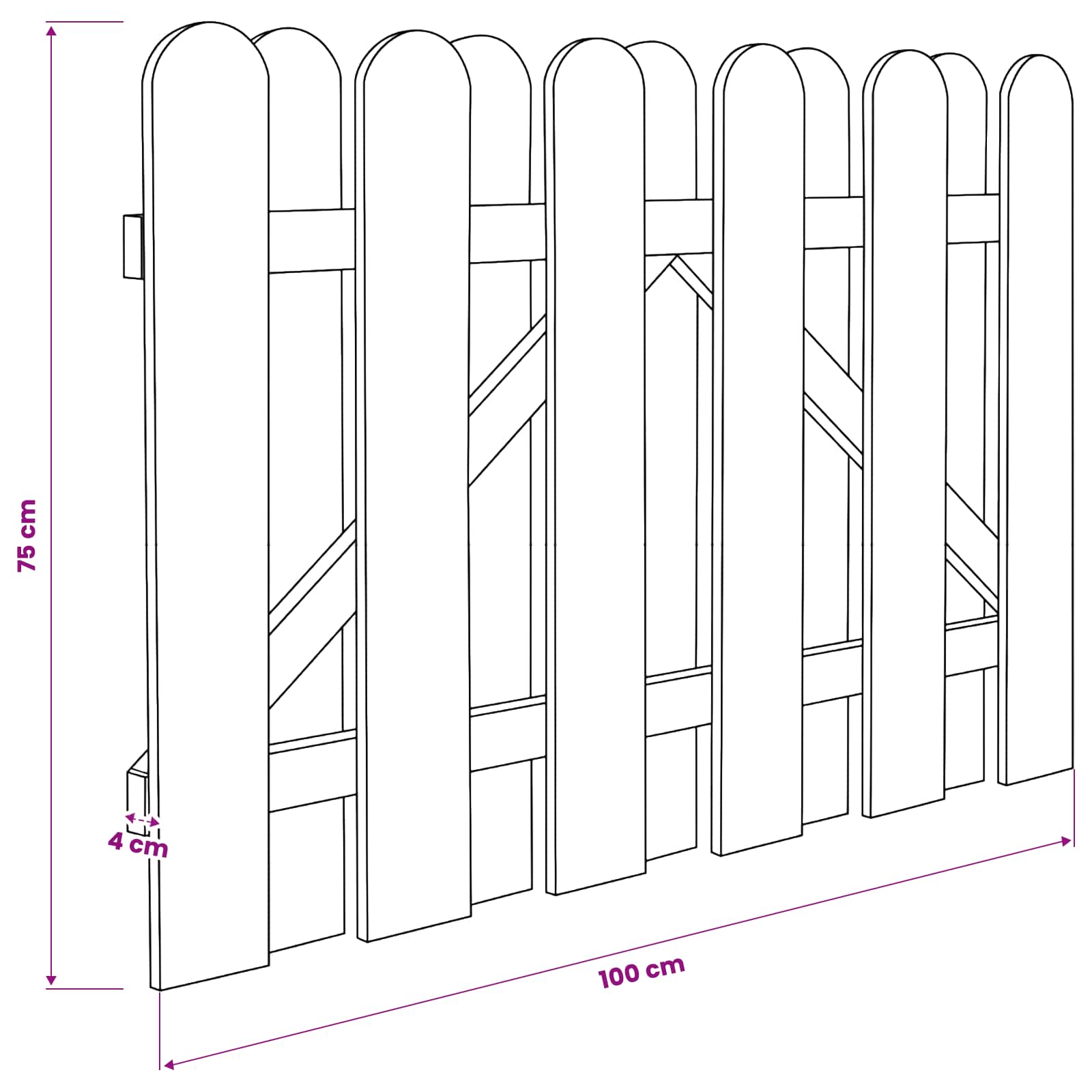 Tuinpoort 100 x 75 cm Massief grenenhout Groen is nu te koop bij PeponiXL, paradijselijk wonen!