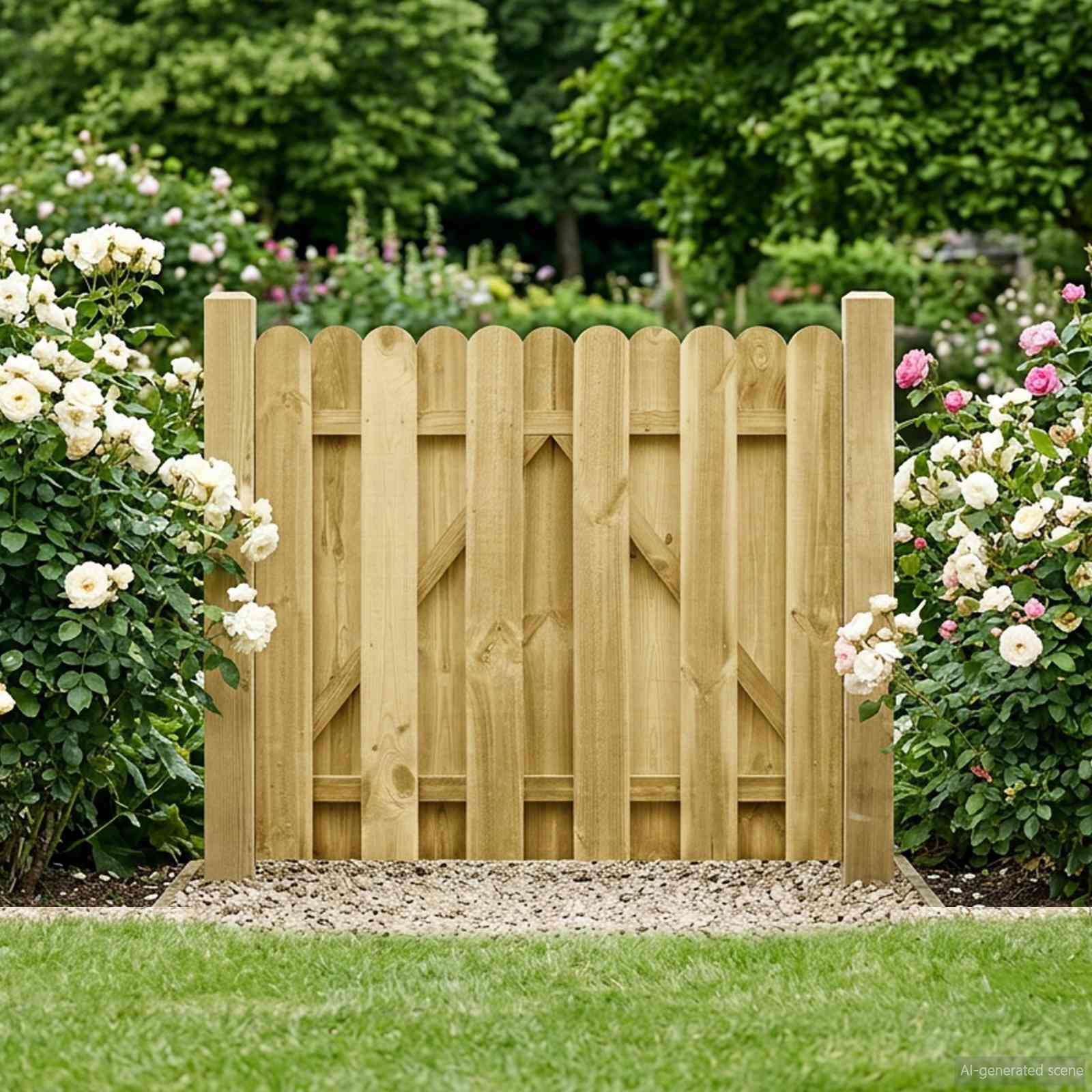 Tuinpoort 100 x 100 cm Massief grenenhout Groen is nu te koop bij PeponiXL, paradijselijk wonen!