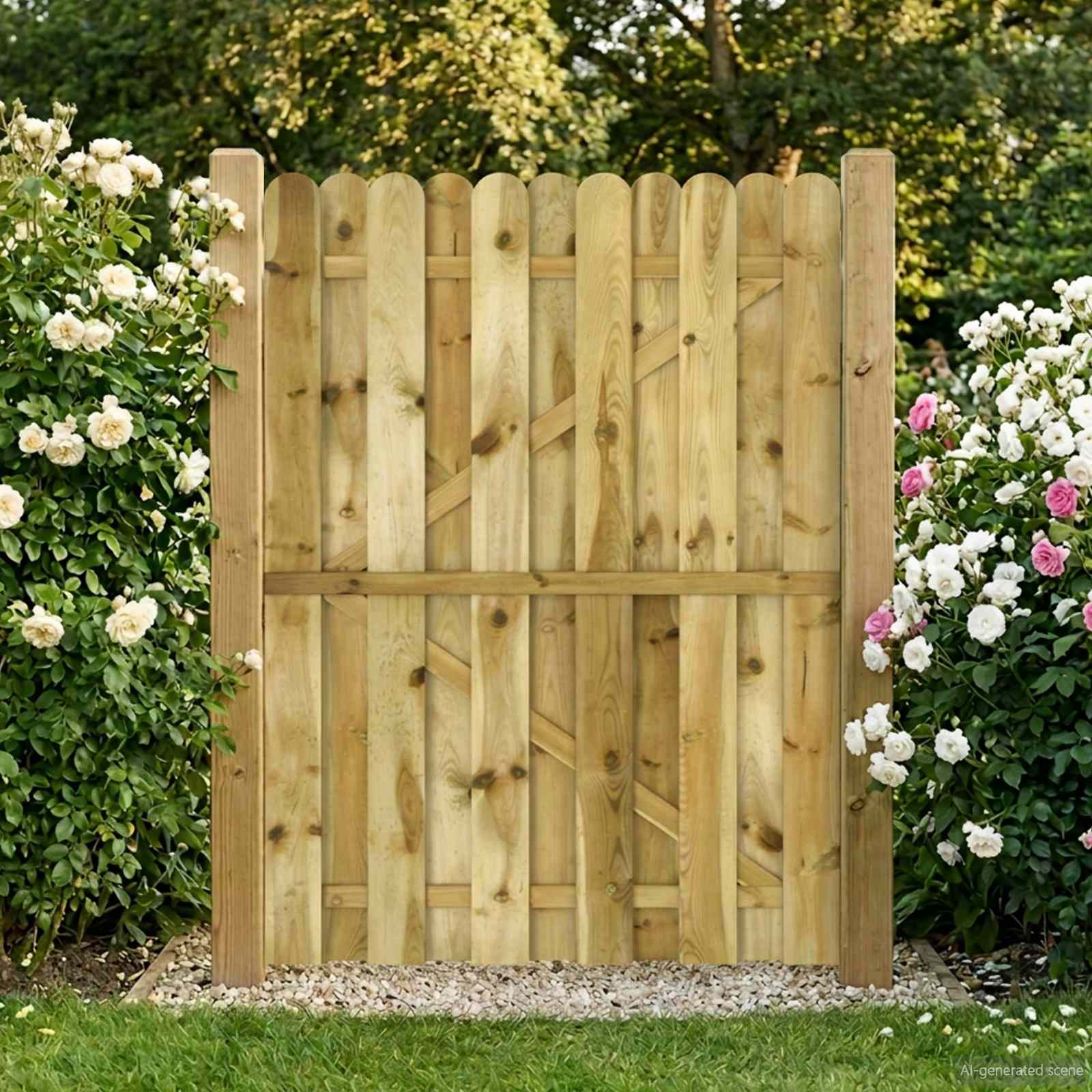Tuinpoort 100 x 150 cm Massief grenenhout Groen is nu te koop bij PeponiXL, paradijselijk wonen!