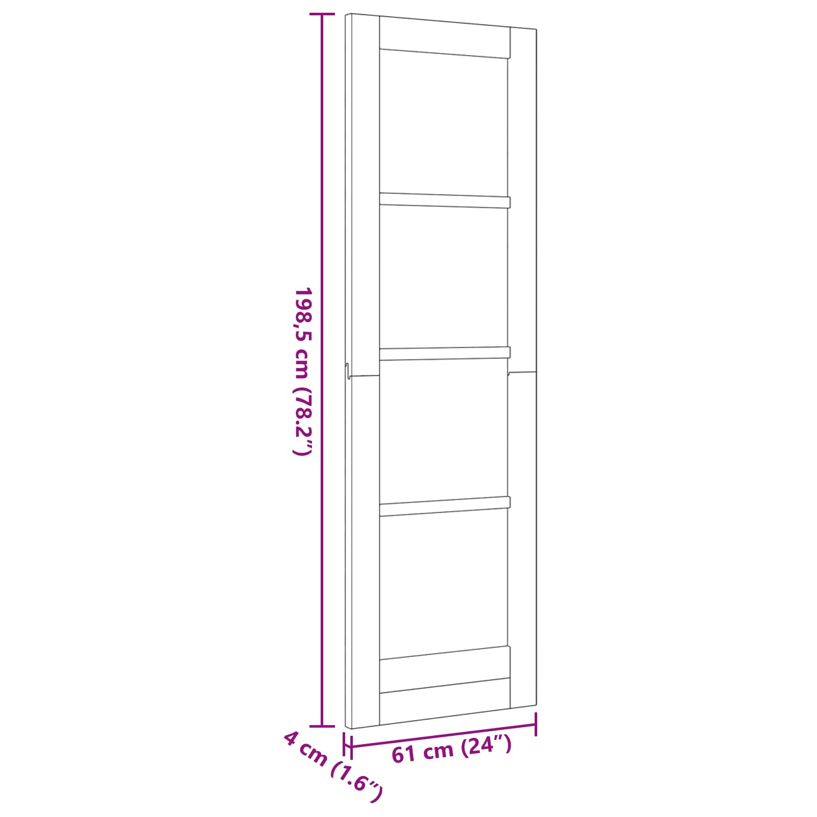 Binnendeur Wit 61 x 198,5 cm Multiplex is nu te koop bij PeponiXL, paradijselijk wonen!