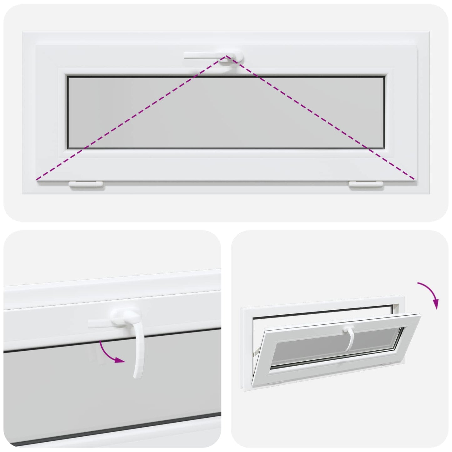 Kelderraam RISOR 100 x 40 cm PVC en glas Wit is nu te koop bij PeponiXL, paradijselijk wonen!