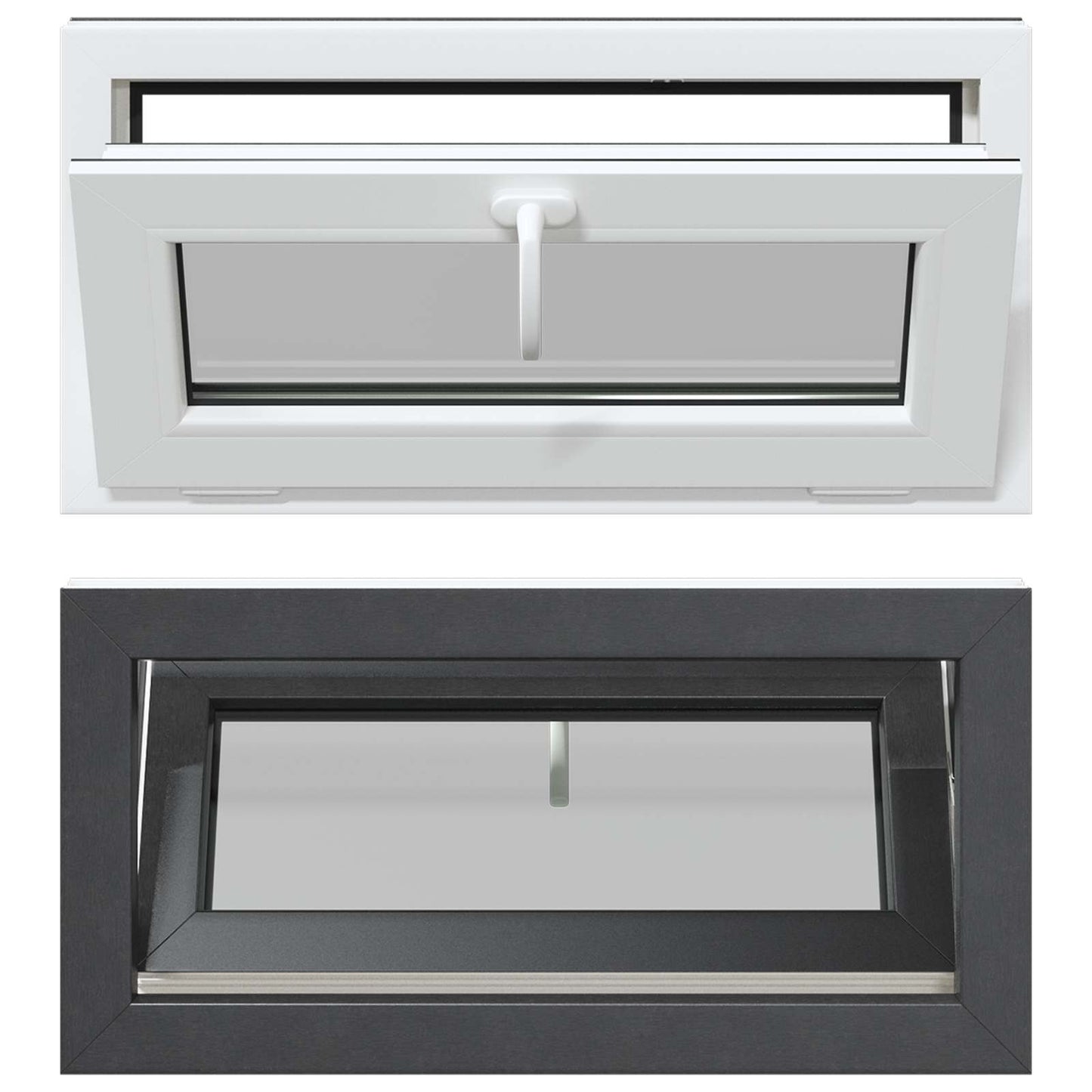 Kelderraam RISOR 80 x 40 cm PVC en glas Antracietkleurig is nu te koop bij PeponiXL, paradijselijk wonen!