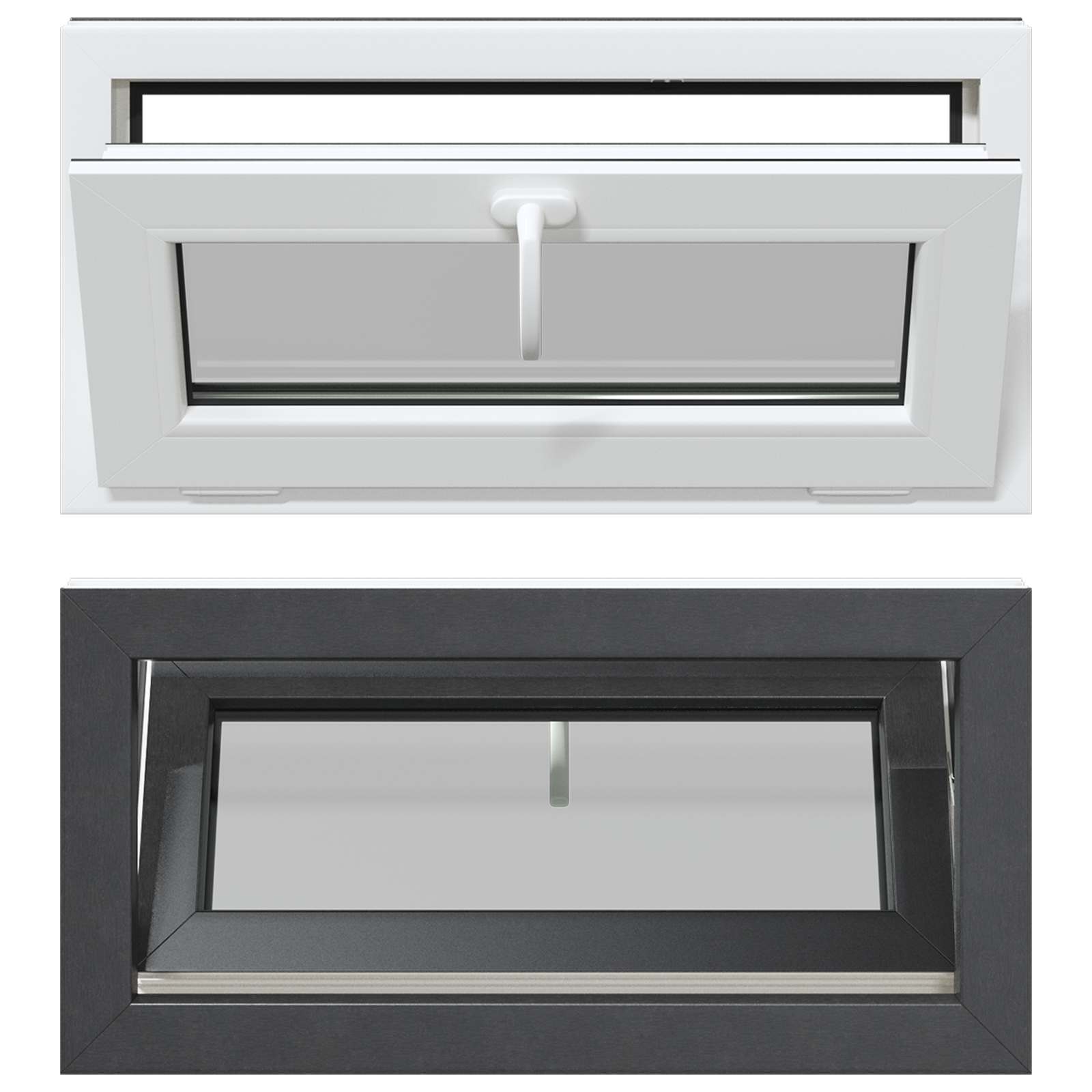 Kelderraam RISOR 80 x 40 cm PVC en glas Antracietkleurig is nu te koop bij PeponiXL, paradijselijk wonen!
