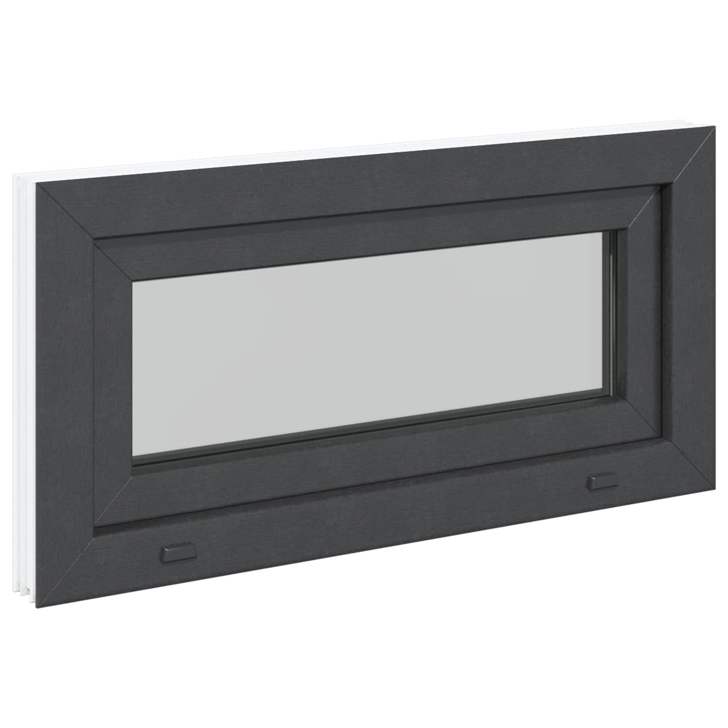 Kelderraam RISOR 80 x 40 cm PVC en glas Antracietkleurig is nu te koop bij PeponiXL, paradijselijk wonen!