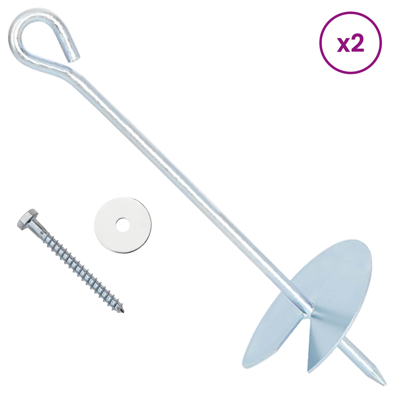 Aardeankers 6 pcs Zilverkleurig Ø10 x 30 cm is nu te koop bij PeponiXL, paradijselijk wonen!