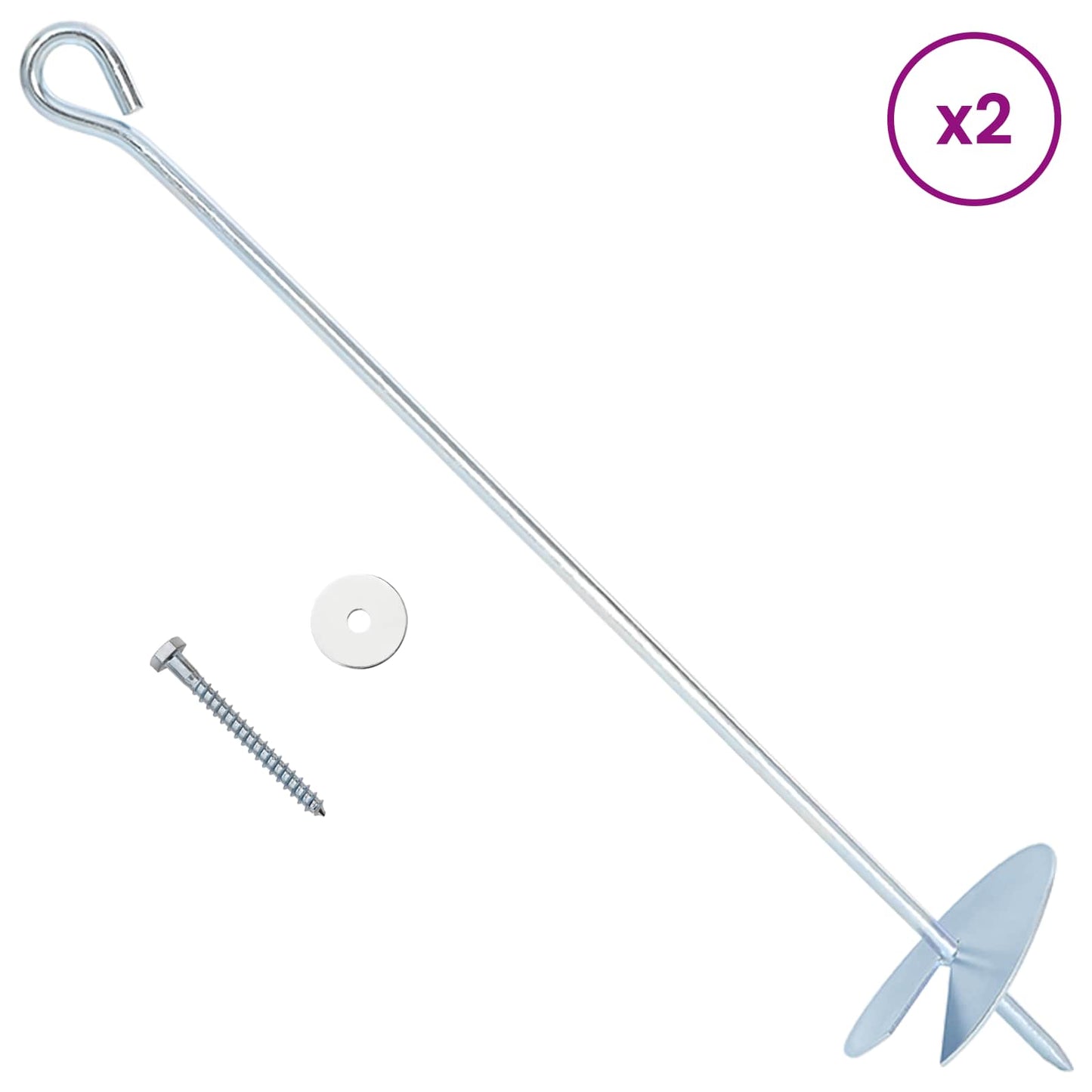 Aardeankers 10 pcs Zilverkleurig Ø10 x 50 cm is nu te koop bij PeponiXL, paradijselijk wonen!