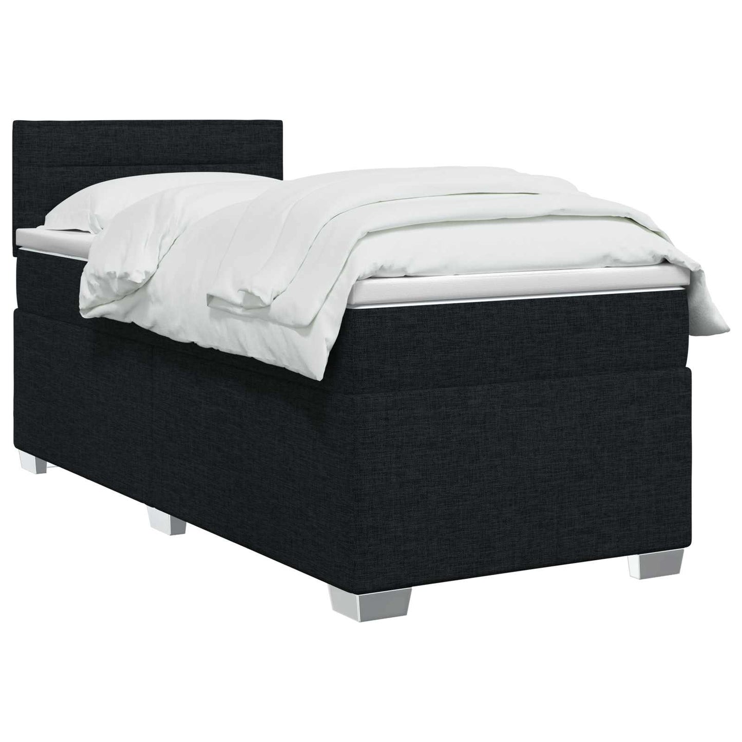 Boxspringbed met matras met hoofdeinde Zwart 80 x 200 cm Stof