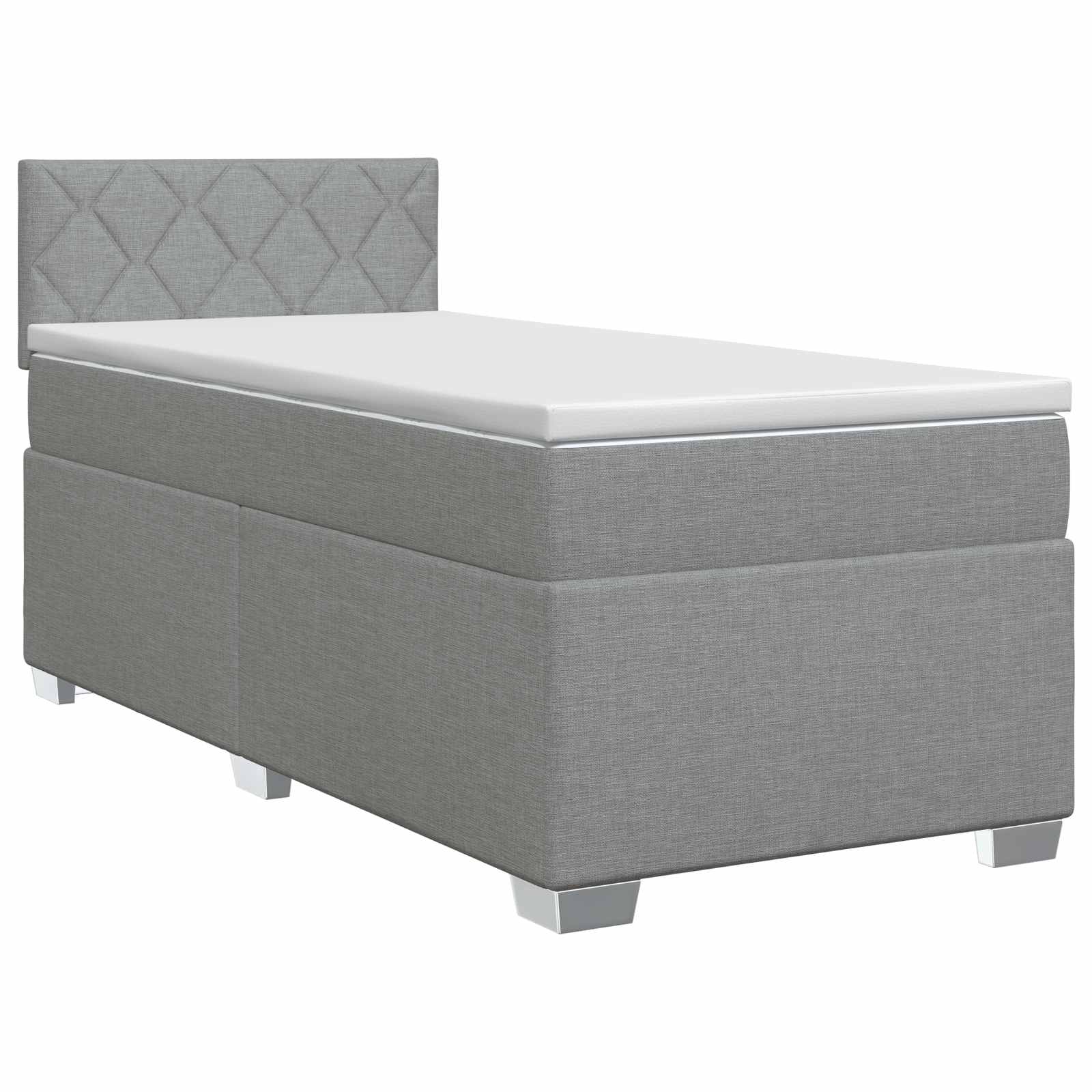 Boxspringbed met matras Lichtgrijs 80 x 200 cm Stof is nu te koop bij PeponiXL, paradijselijk wonen!