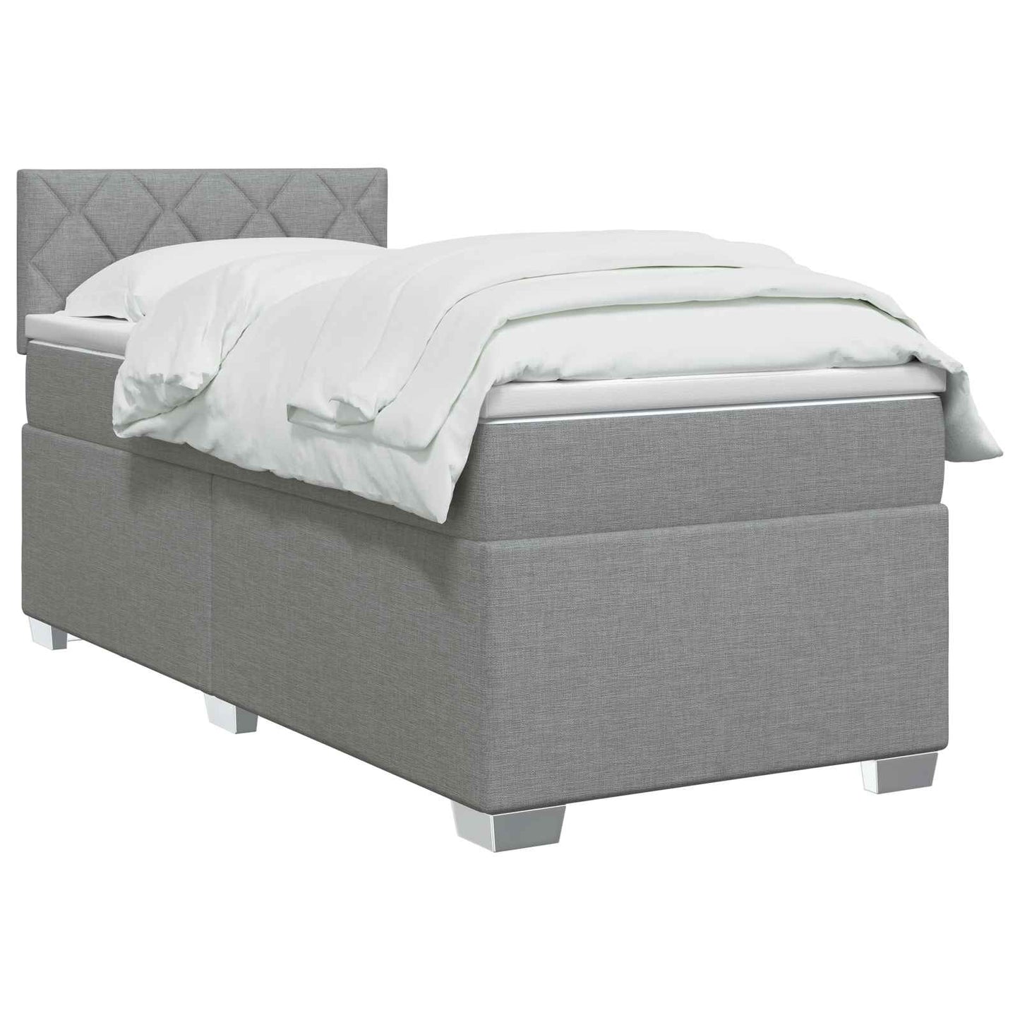 Boxspringbed met matras Lichtgrijs 80 x 200 cm Stof is nu te koop bij PeponiXL, paradijselijk wonen!