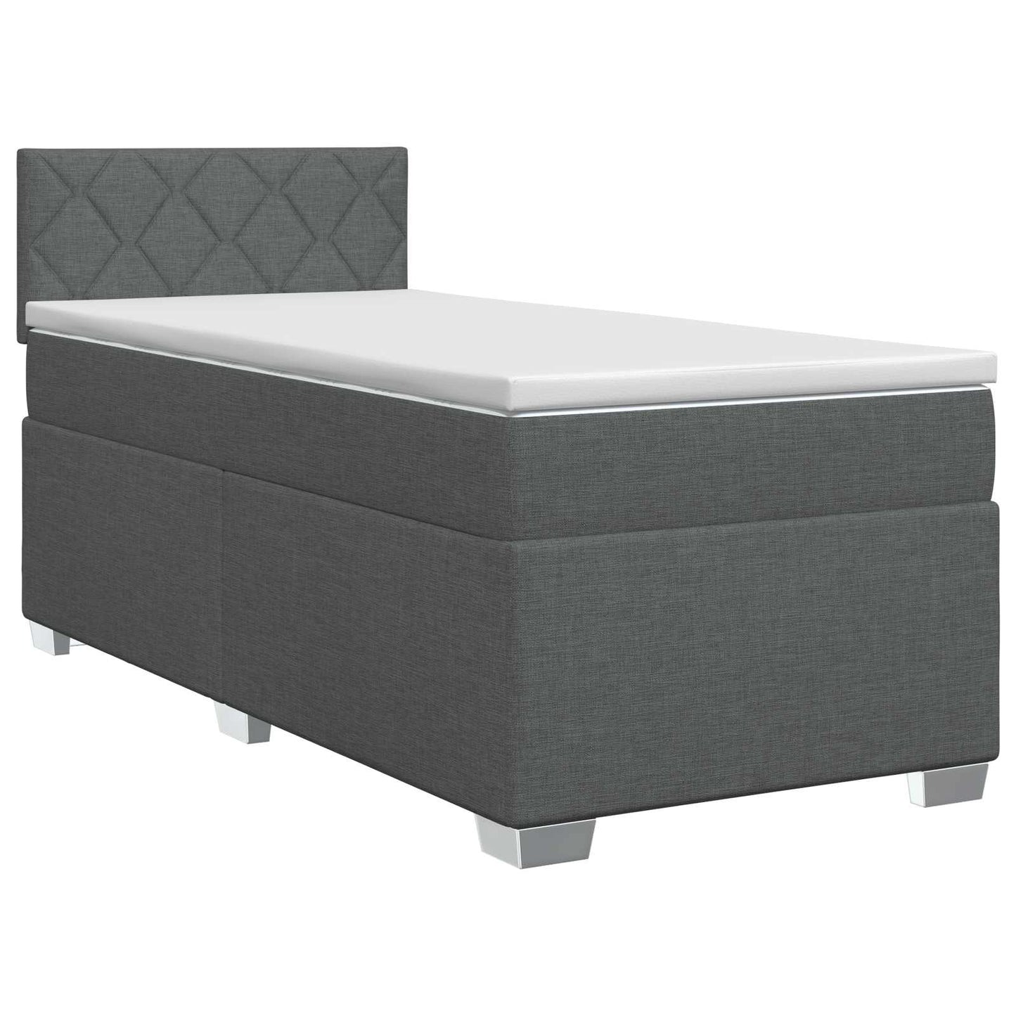 Boxspringbed met matras Donkergrijs 80 x 200 cm Stof is nu te koop bij PeponiXL, paradijselijk wonen!