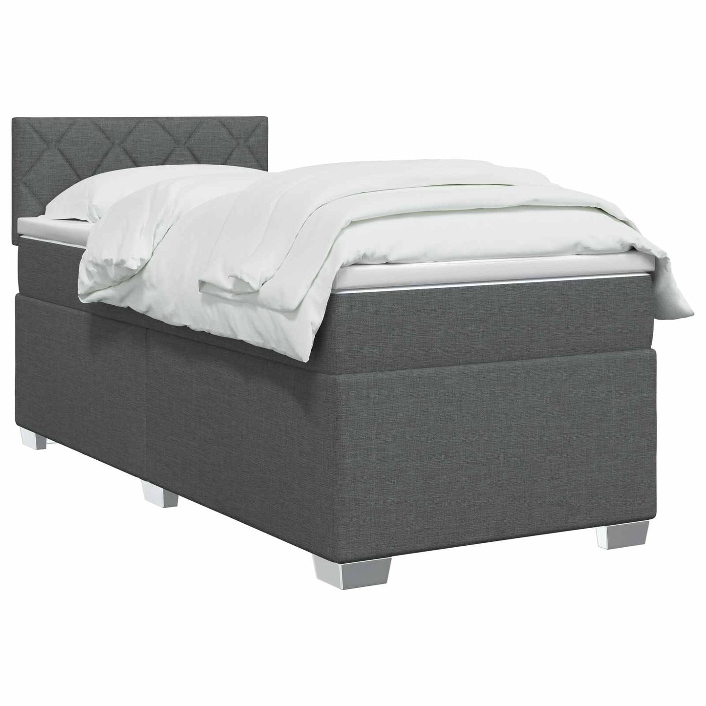 Boxspringbed met matras Donkergrijs 80 x 200 cm Stof is nu te koop bij PeponiXL, paradijselijk wonen!