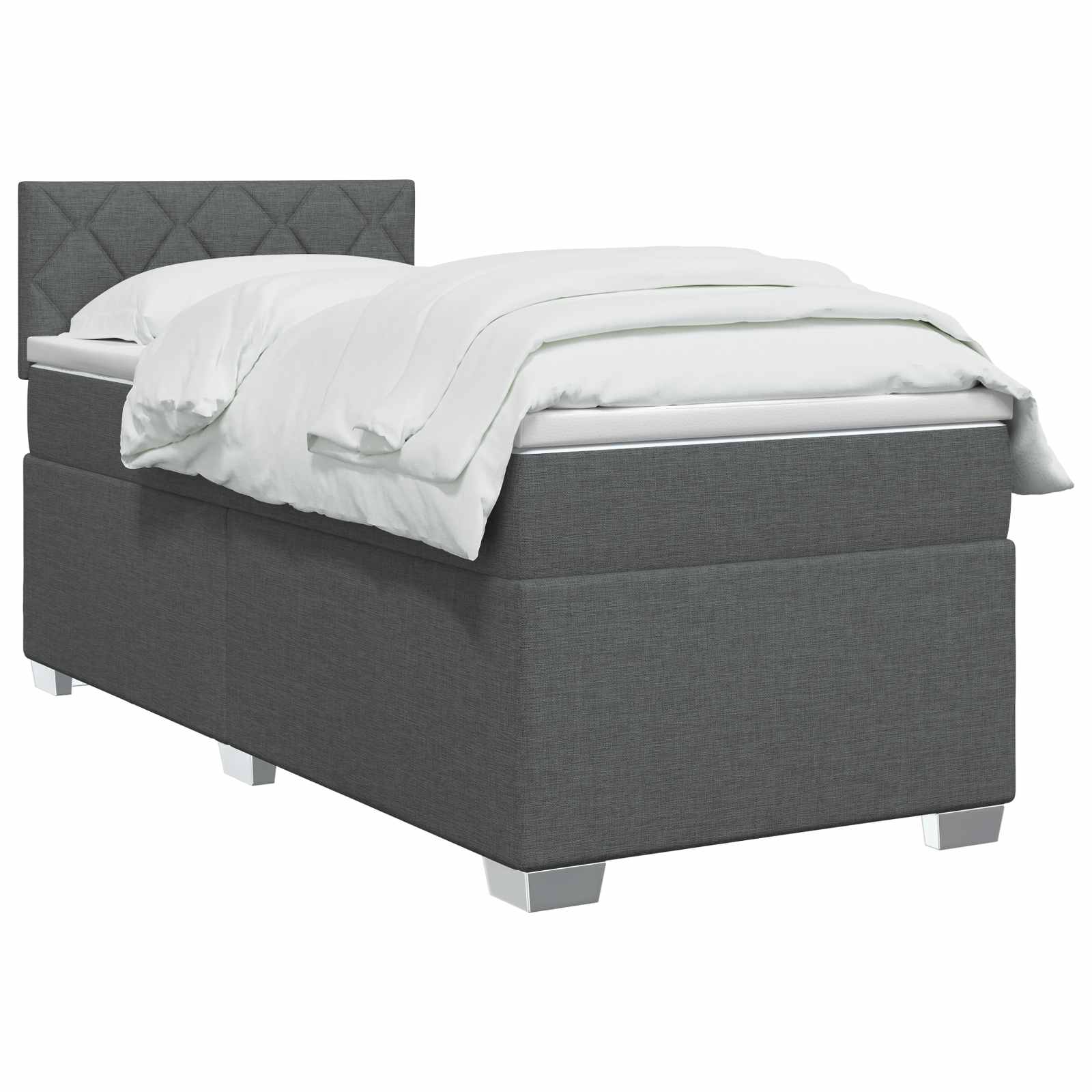 Boxspringbed met matras Donkergrijs 80 x 200 cm Stof is nu te koop bij PeponiXL, paradijselijk wonen!