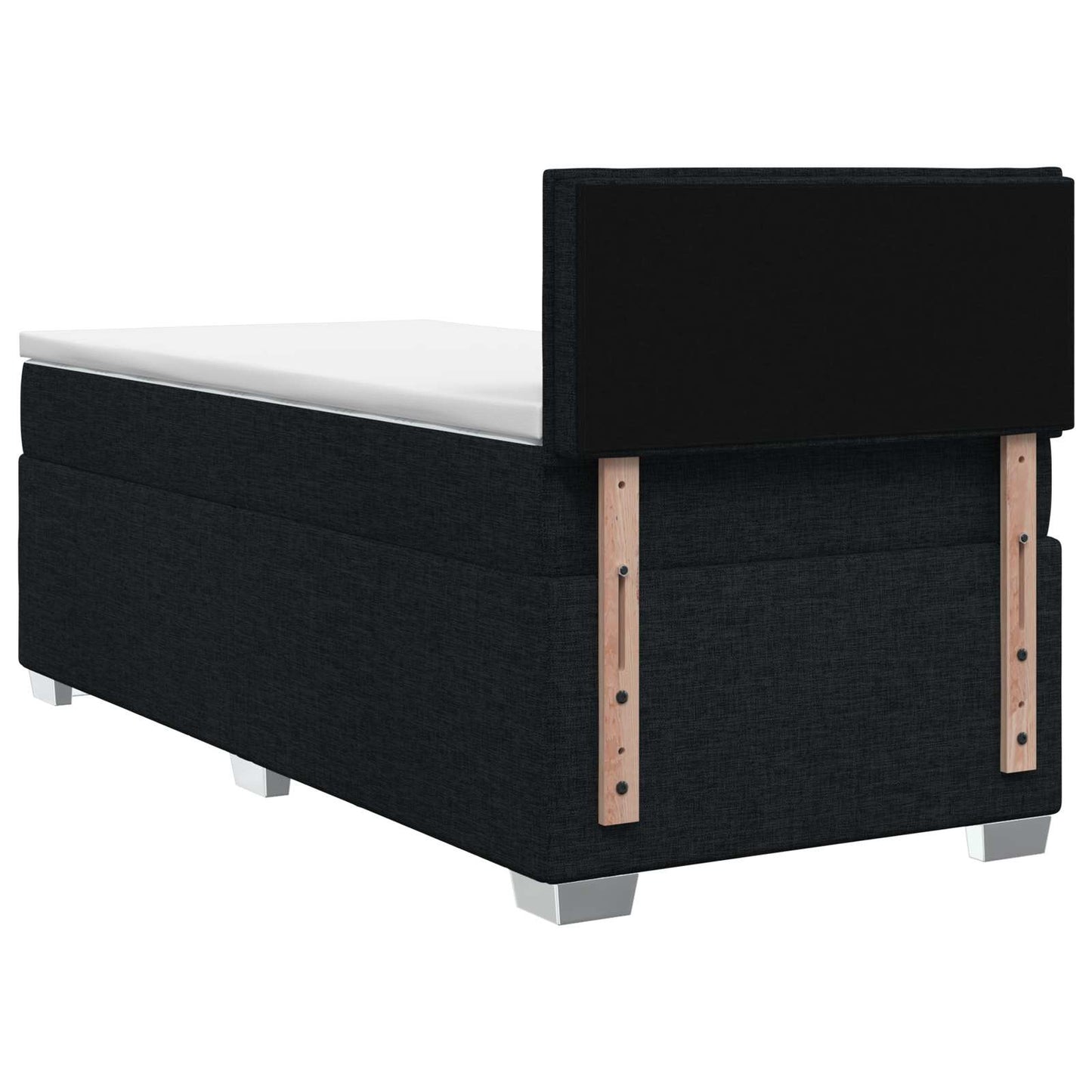 Boxspringbed met matras met hoofdeinde Zwart 80 x 200 cm Stof