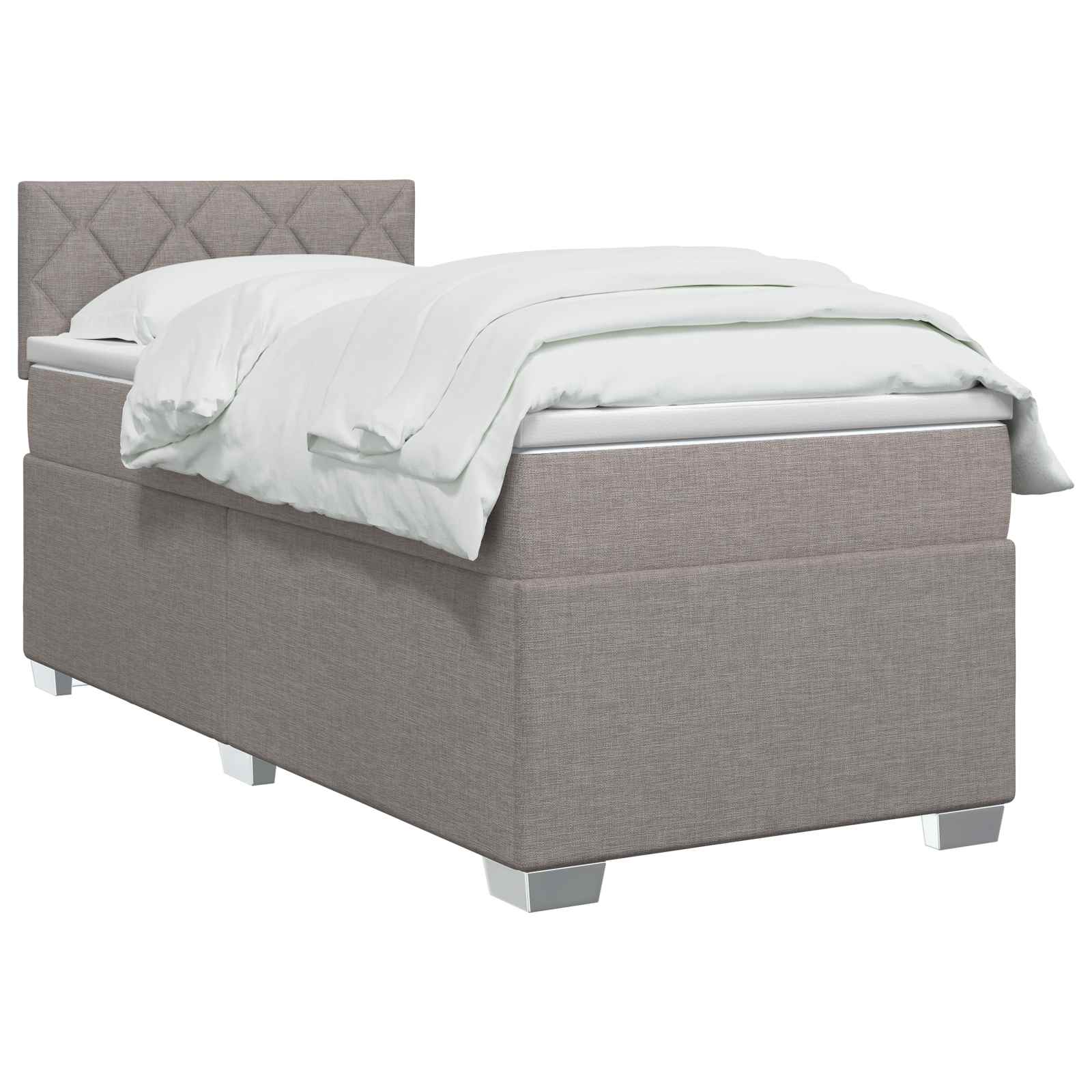 Boxspringbed met matras met hoofdeinde Taupe 80 x 200 cm Stof is nu te koop bij PeponiXL, paradijselijk wonen!