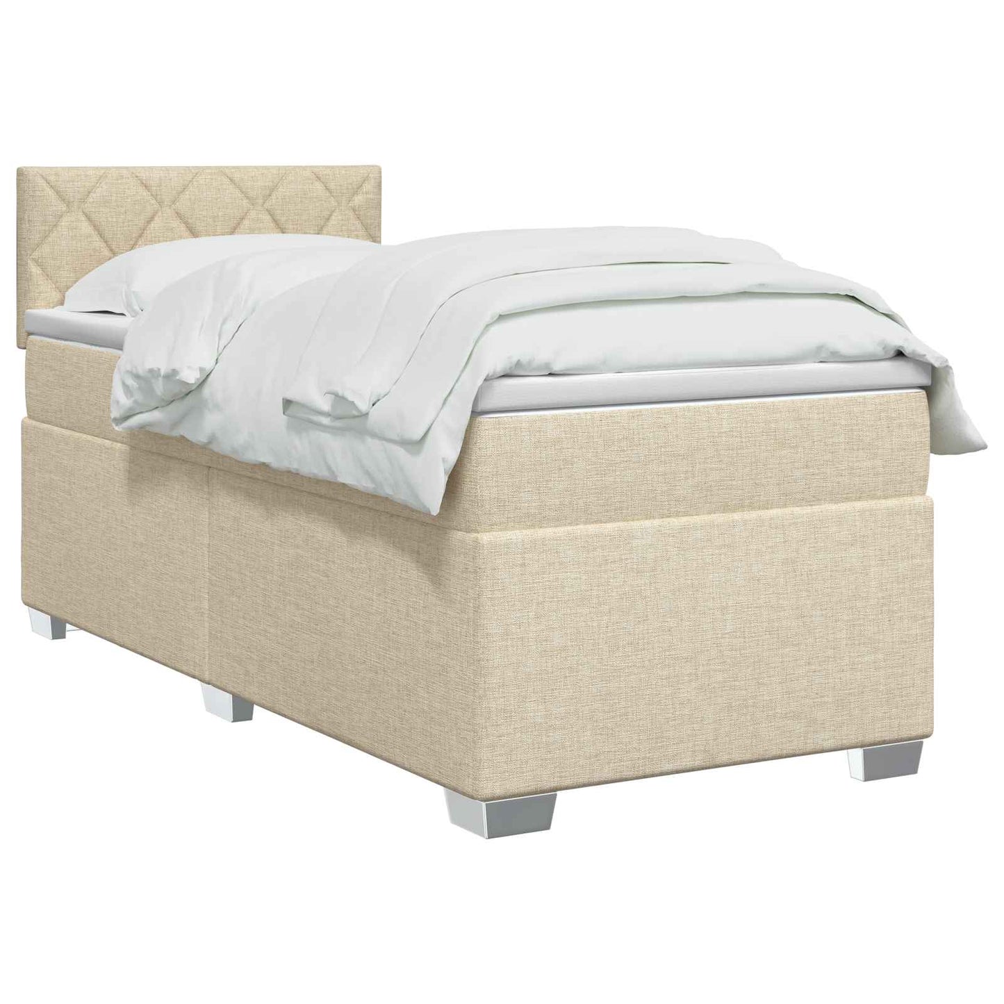 Boxspringbed met matras Crèmekleurig 80 x 200 cm Stof