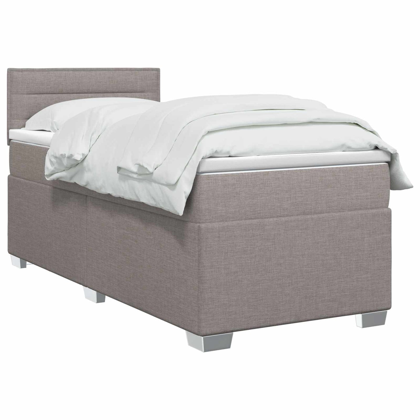 Boxspringbed met matras met hoofdeinde Taupe 90 x 190 cm Stof