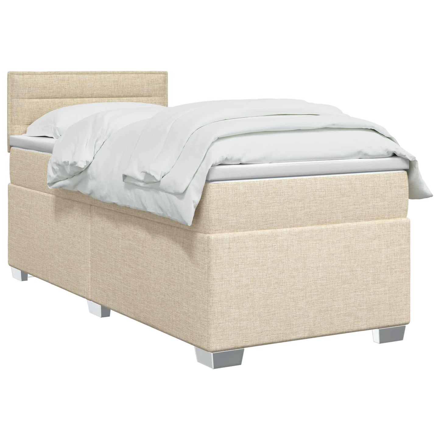 Boxspringbed met matras Crèmekleurig 90 x 190 cm Stof