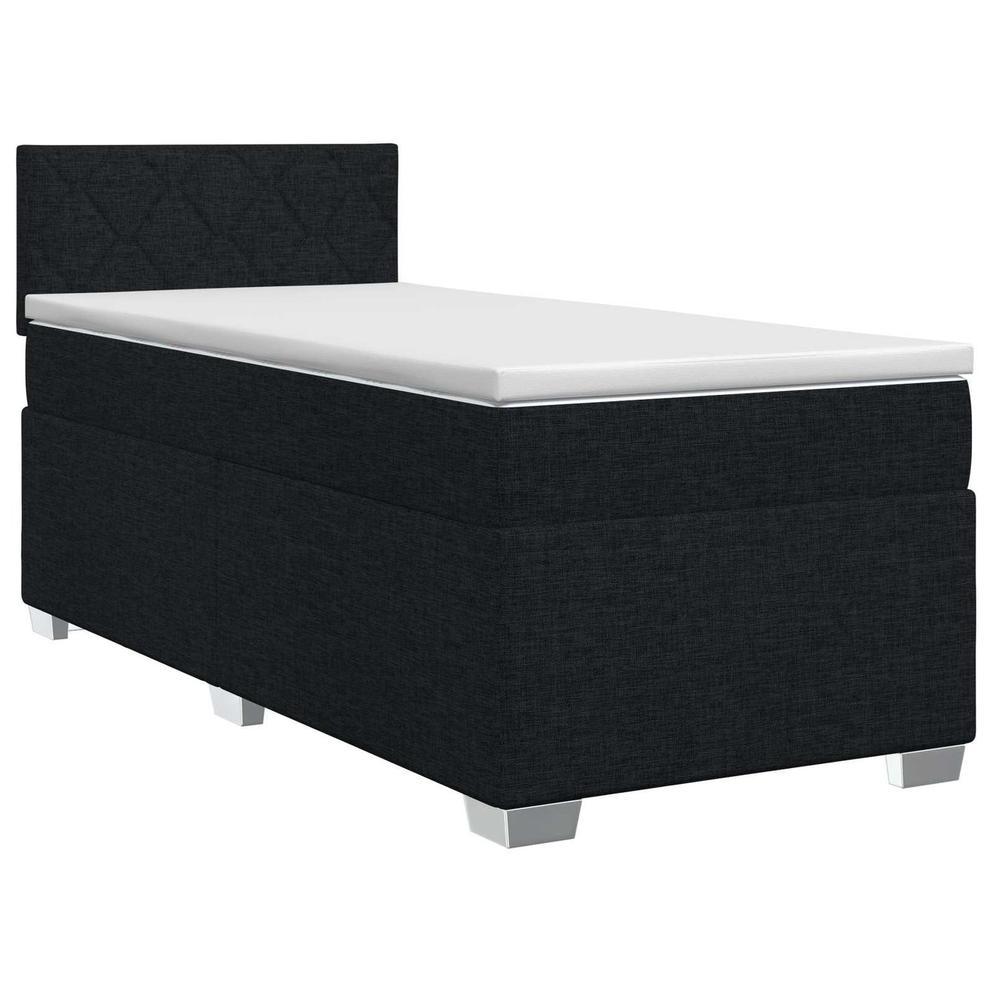 Boxspringbed met matras met hoofdeinde Zwart 90 x 190 cm Stof