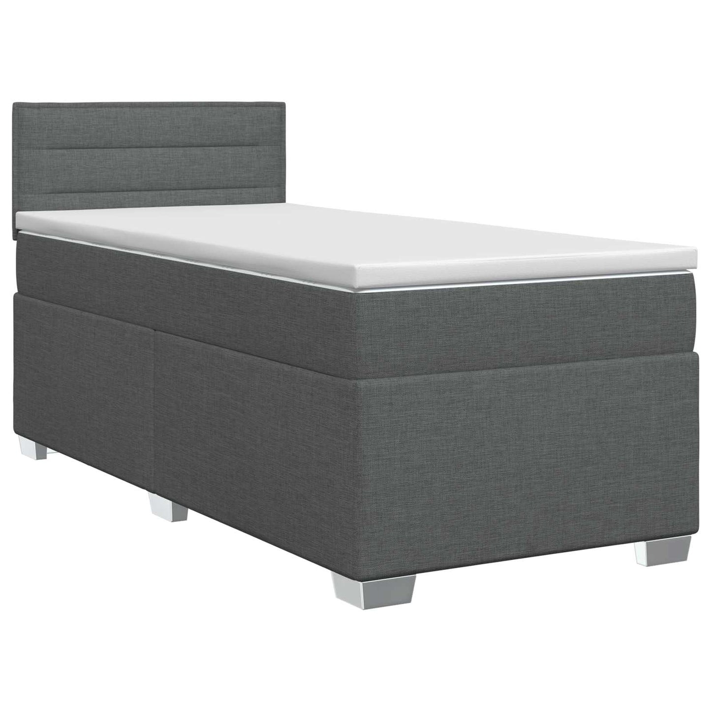 Boxspringbed met matras Donkergrijs 90 x 200 cm Stof