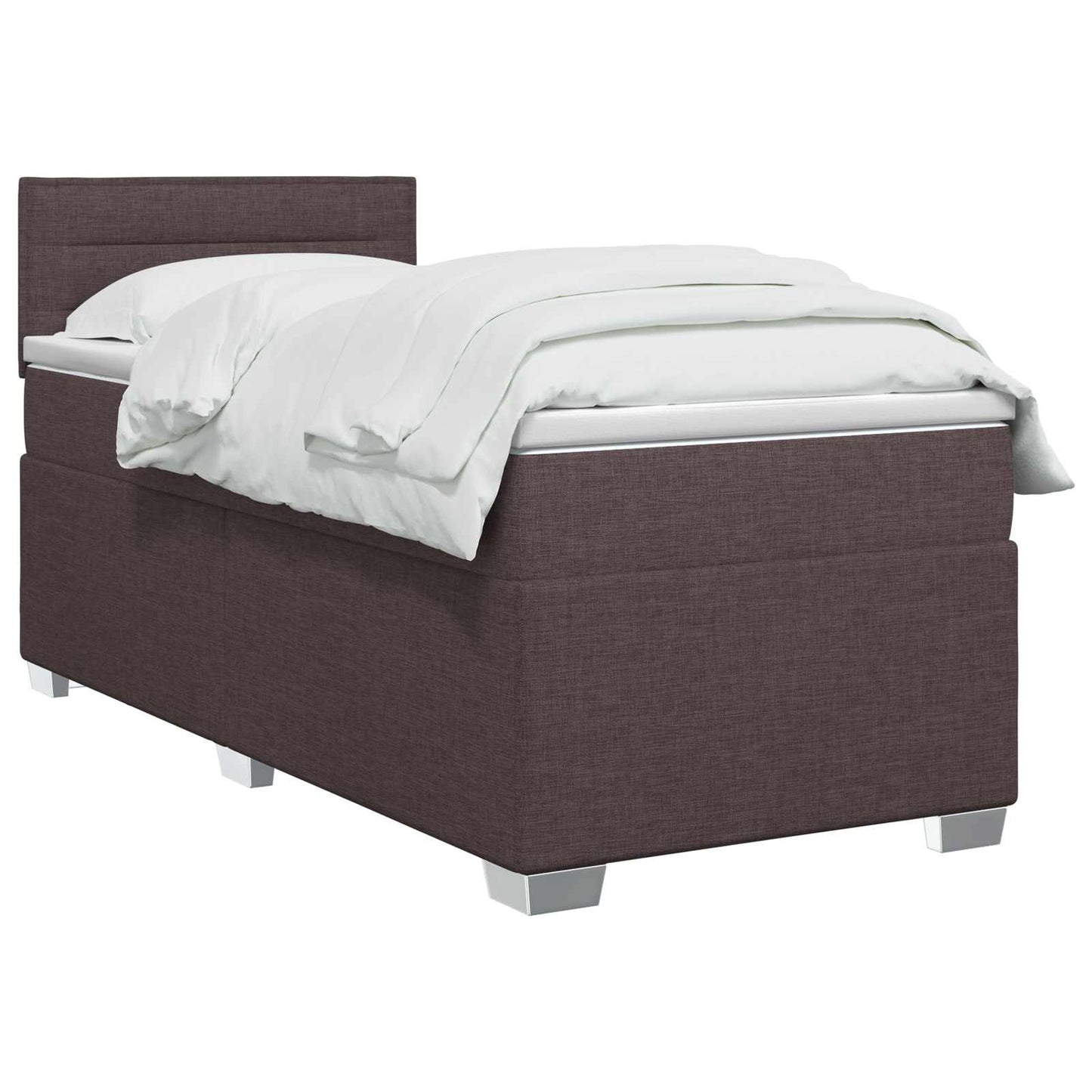 Boxspringbed met matras Donkerbruin 90 x 200 cm Stof
