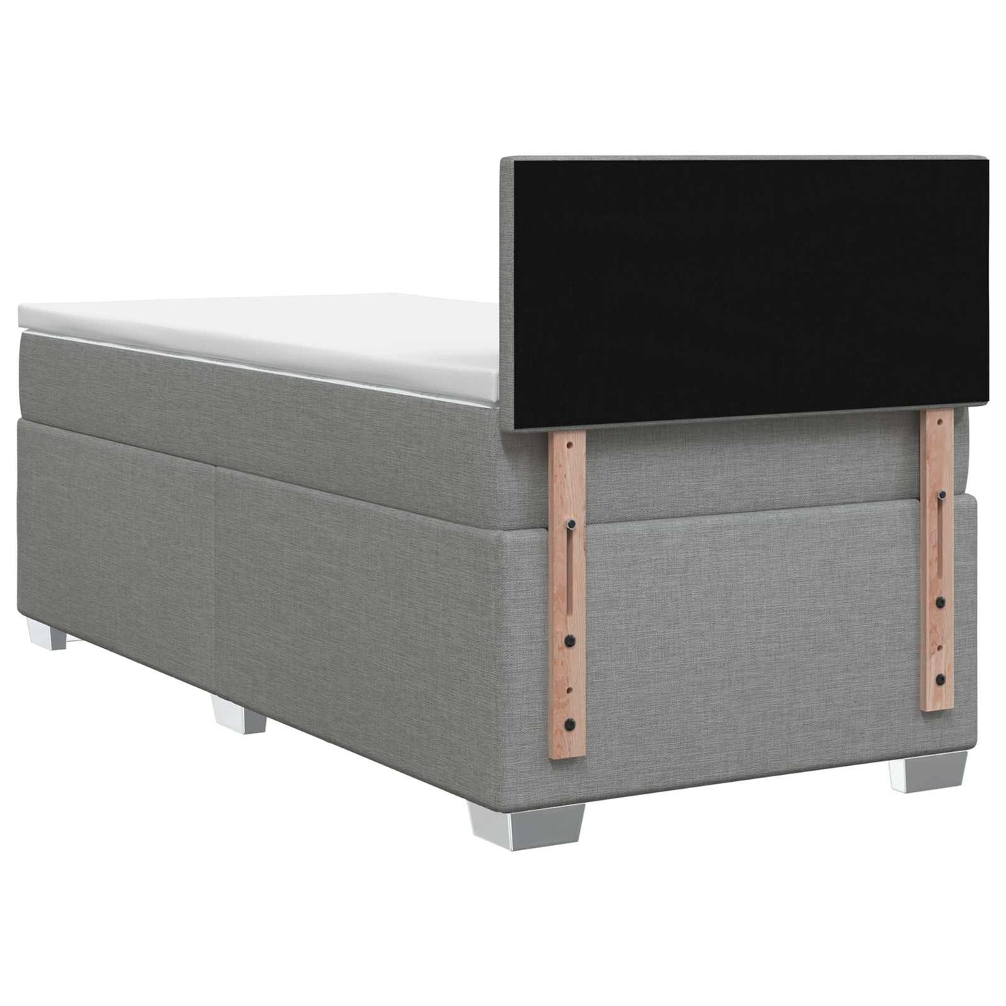 Boxspringbed met matras Lichtgrijs 90 x 200 cm Stof