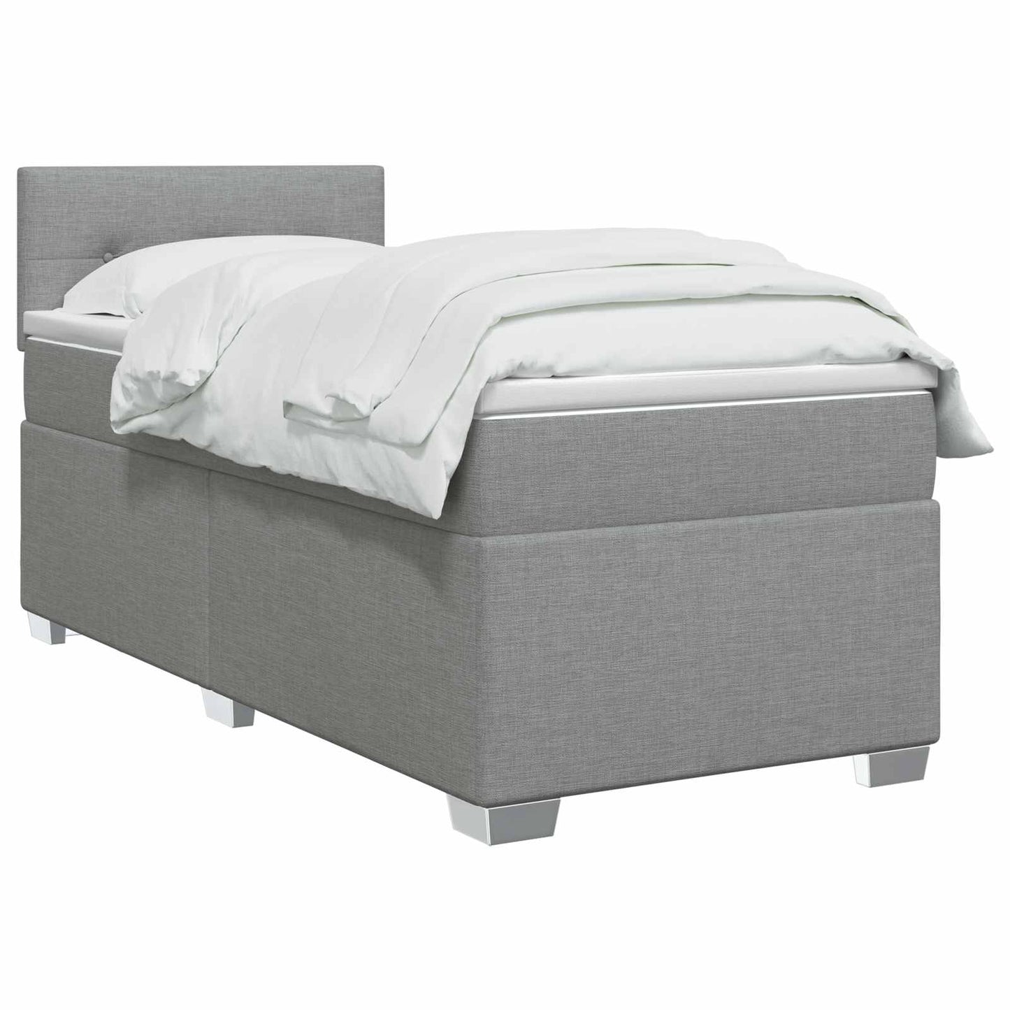 Boxspringbed met matras Lichtgrijs 90 x 200 cm Stof