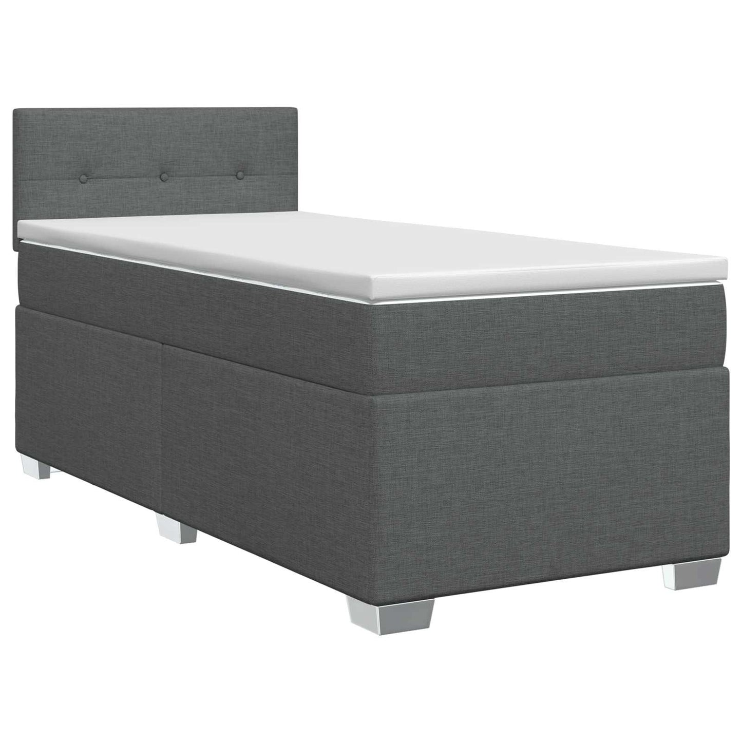 Boxspringbed met matras Donkergrijs 90 x 200 cm Stof
