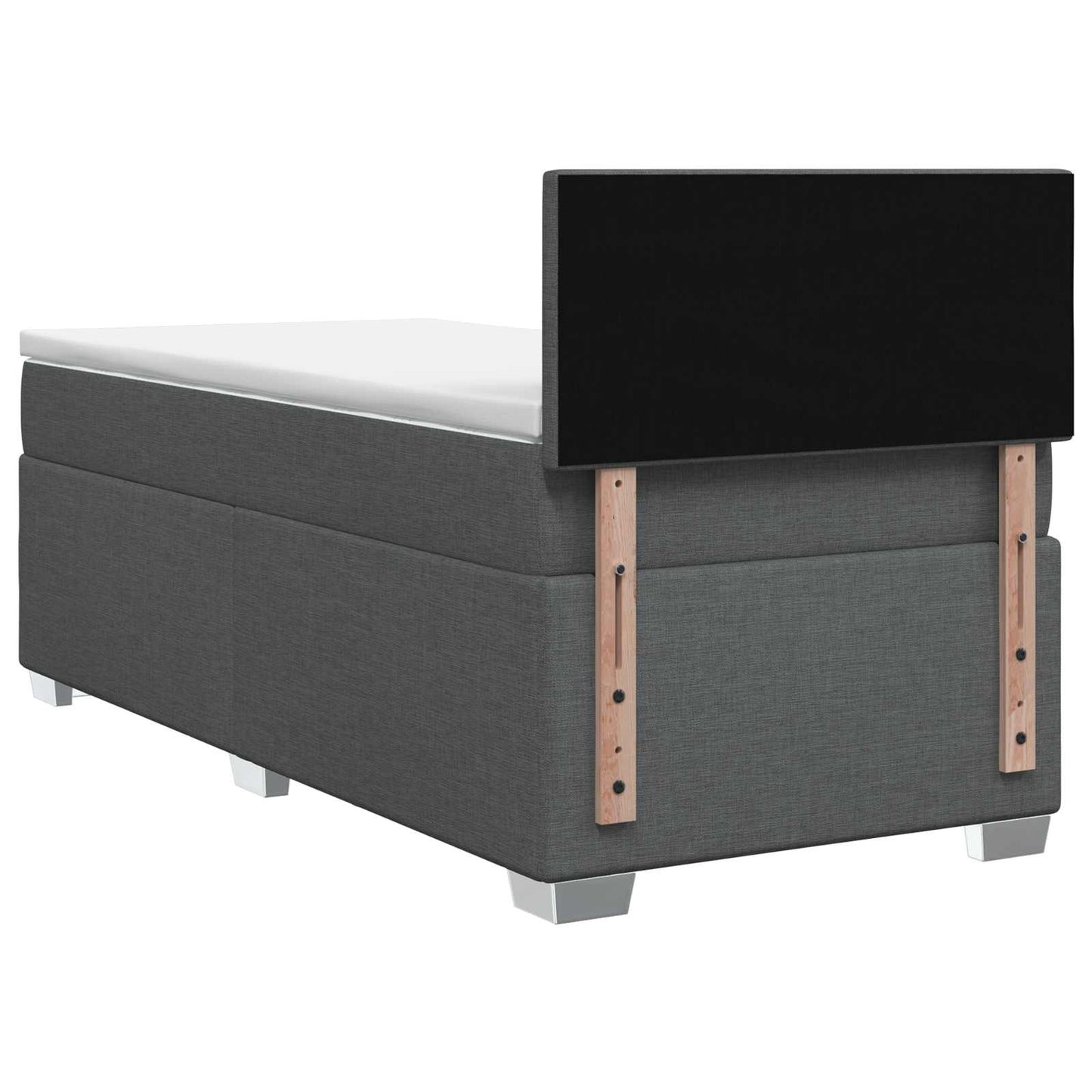 Boxspringbed met matras Donkergrijs 90 x 200 cm Stof