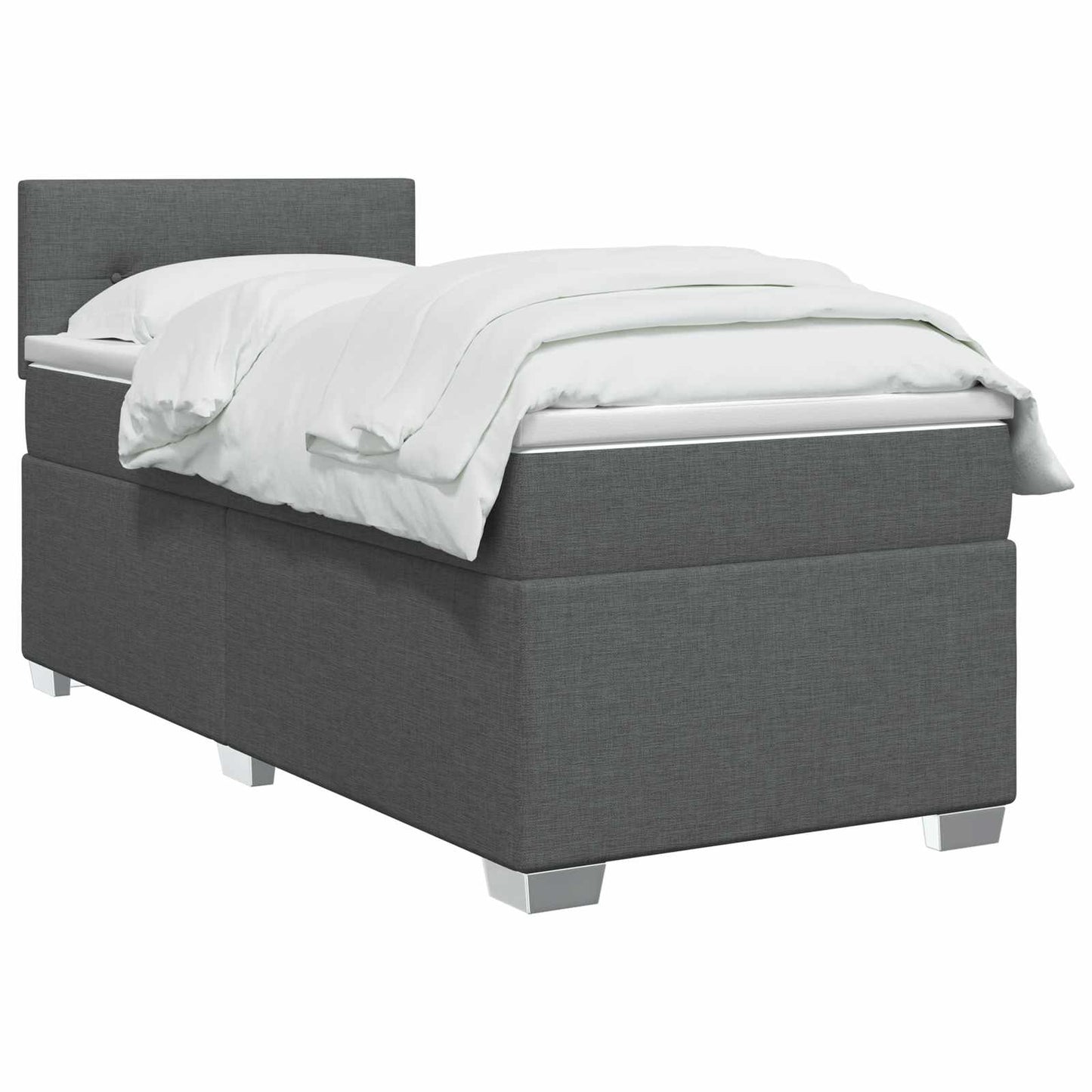 Boxspringbed met matras Donkergrijs 90 x 200 cm Stof