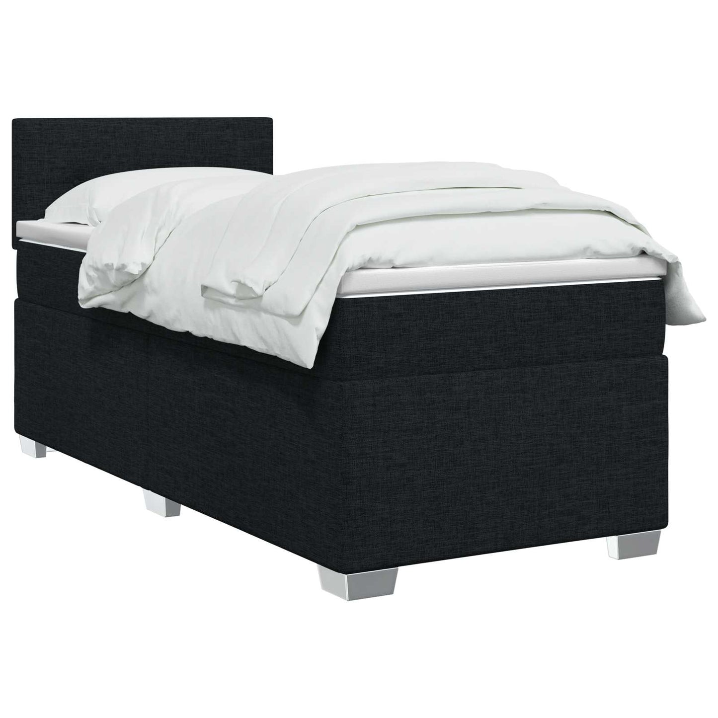 Boxspringbed met matras met hoofdeinde Zwart 90 x 200 cm Stof