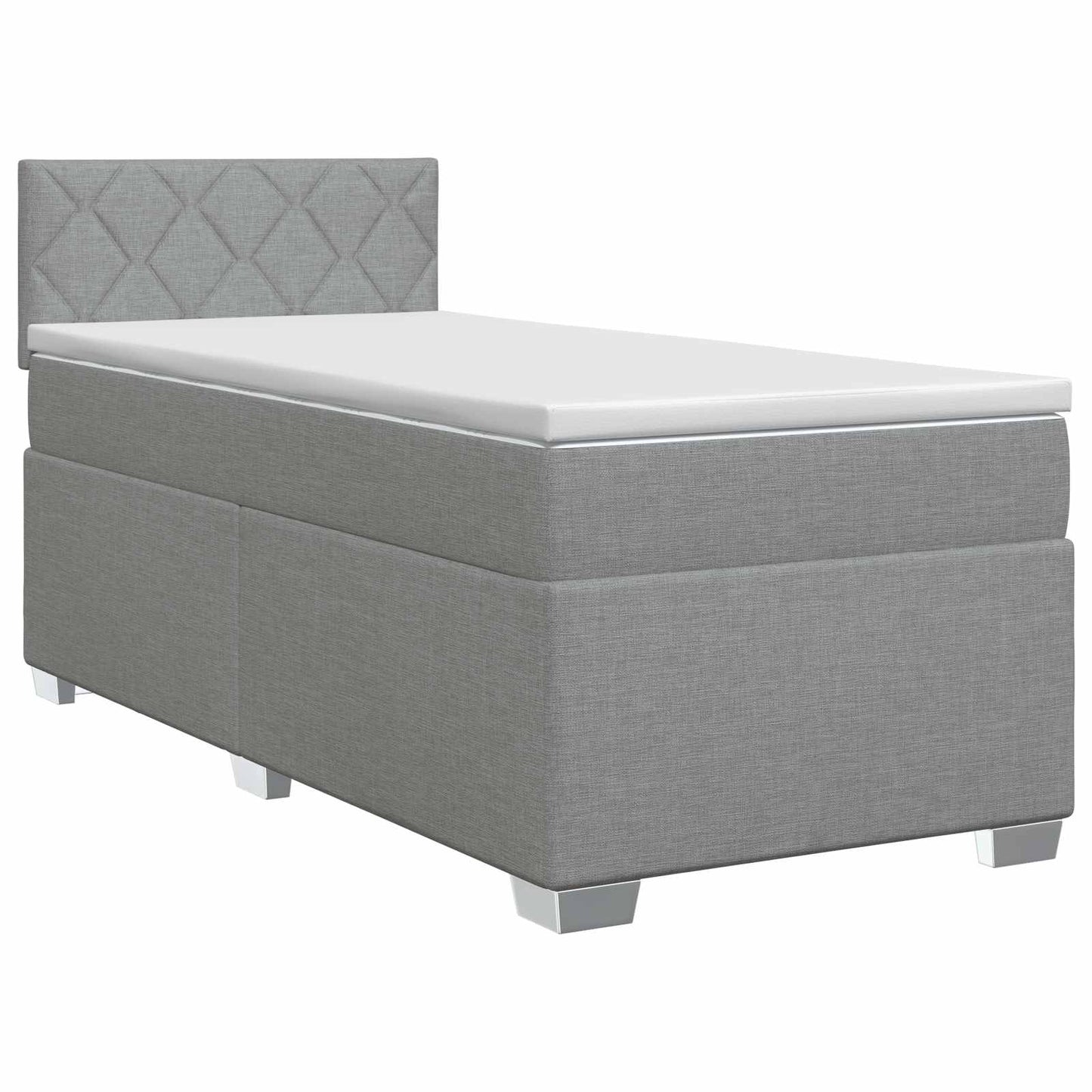 Boxspringbed met matras Lichtgrijs 90 x 200 cm Stof