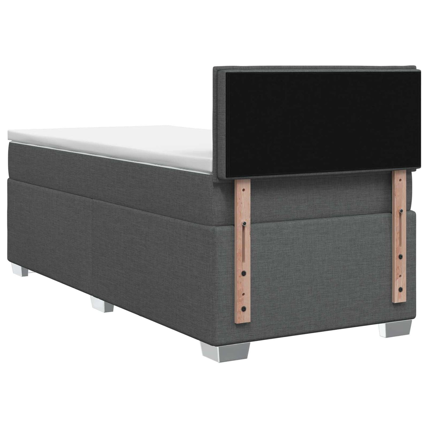 Boxspringbed met matras Donkergrijs 90 x 200 cm Stof