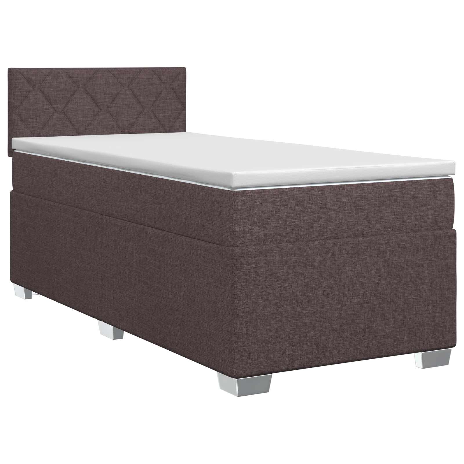 Boxspringbed met matras Donkerbruin 90 x 200 cm Stof is nu te koop bij PeponiXL, paradijselijk wonen!
