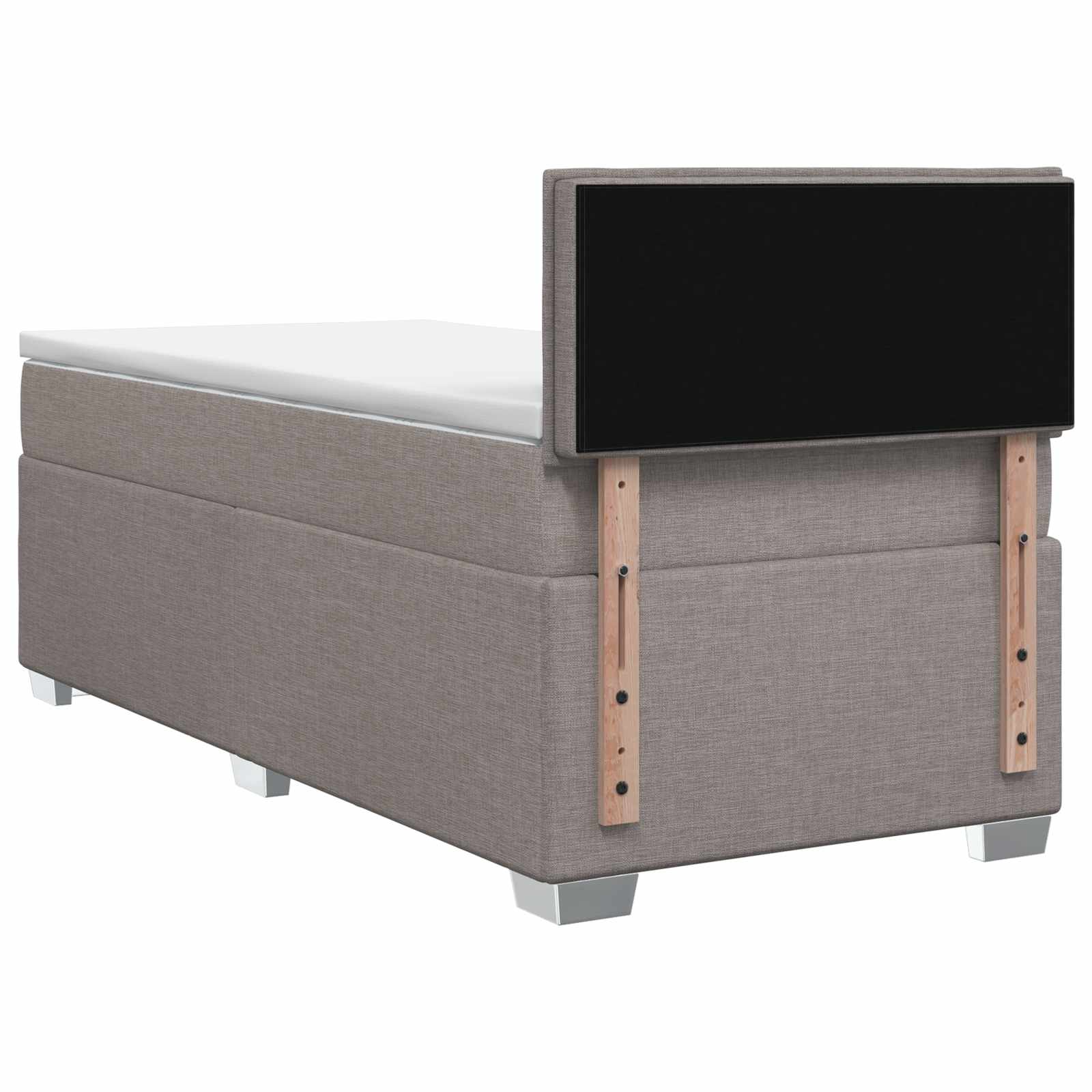 Boxspringbed met matras met hoofdeinde Taupe 90 x 200 cm Stof is nu te koop bij PeponiXL, paradijselijk wonen!