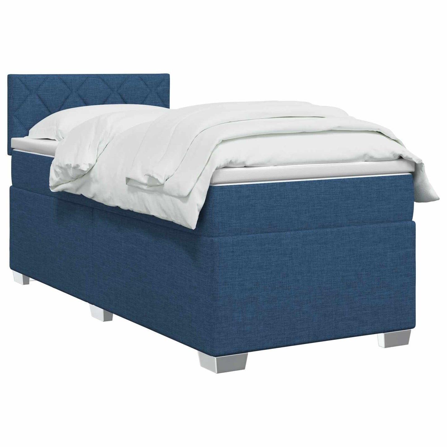 Boxspringbed met matras met hoofdeinde Blauw 90 x 200 cm Stof