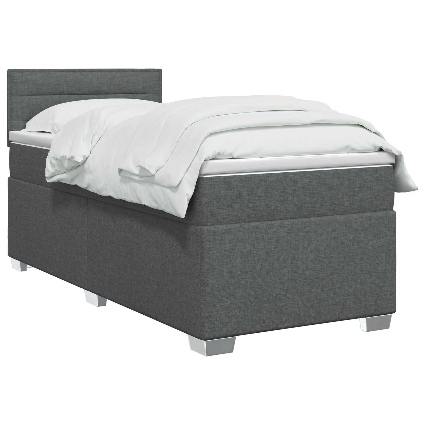 Boxspringbed met matras Donkergrijs 100 x 200 cm Stof