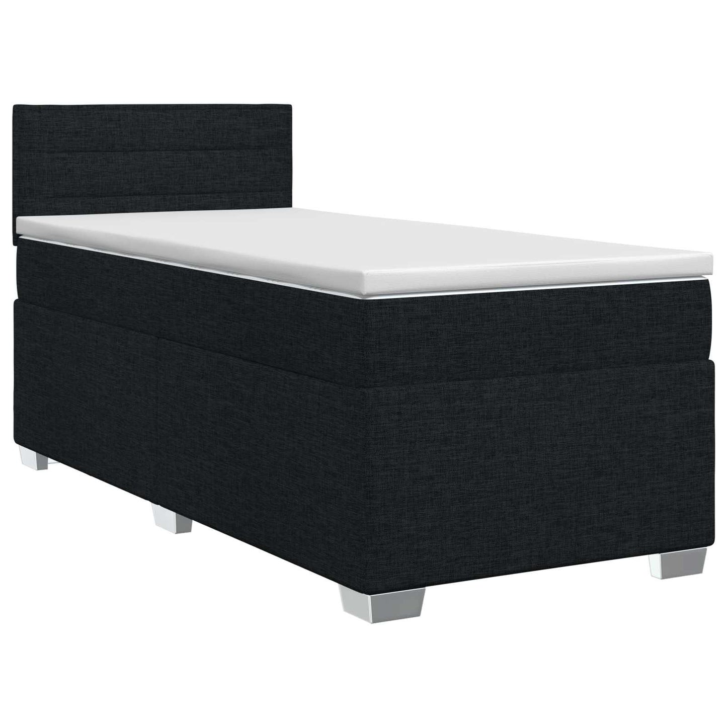 Boxspringbed met matras met hoofdeinde Zwart 100 x 200 cm Stof