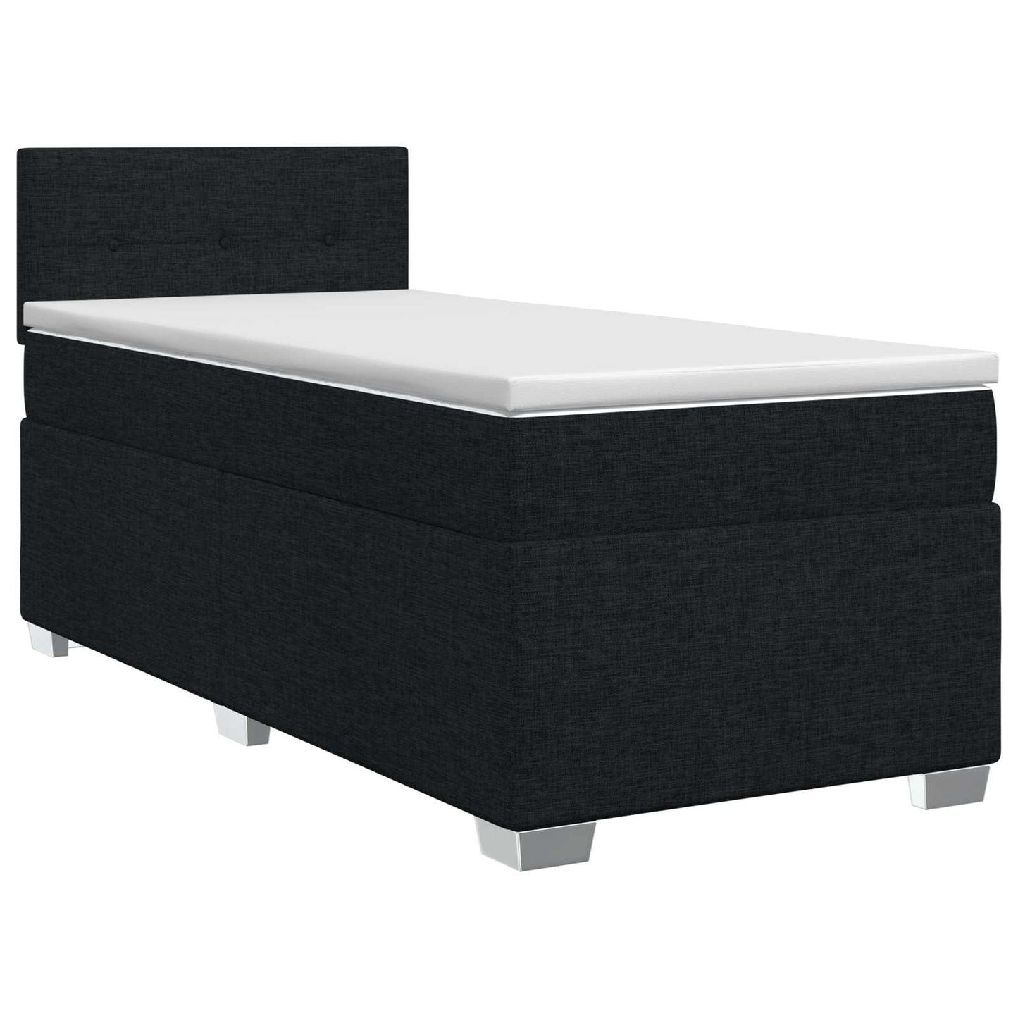 Boxspringbed met matras met hoofdeinde Zwart 100 x 200 cm Stof